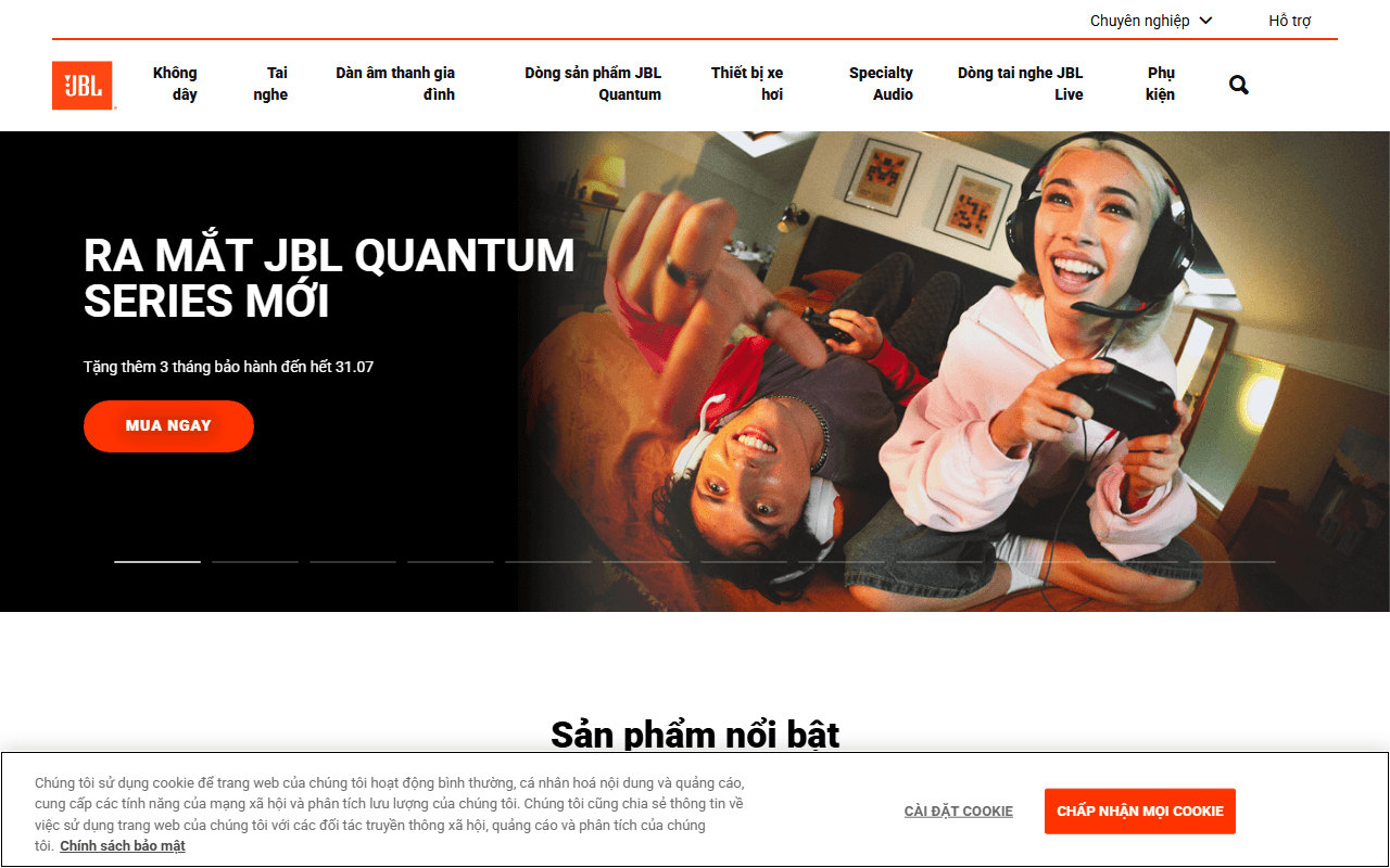 JBL sponsor landing page advertised on Fantasy Fangirls