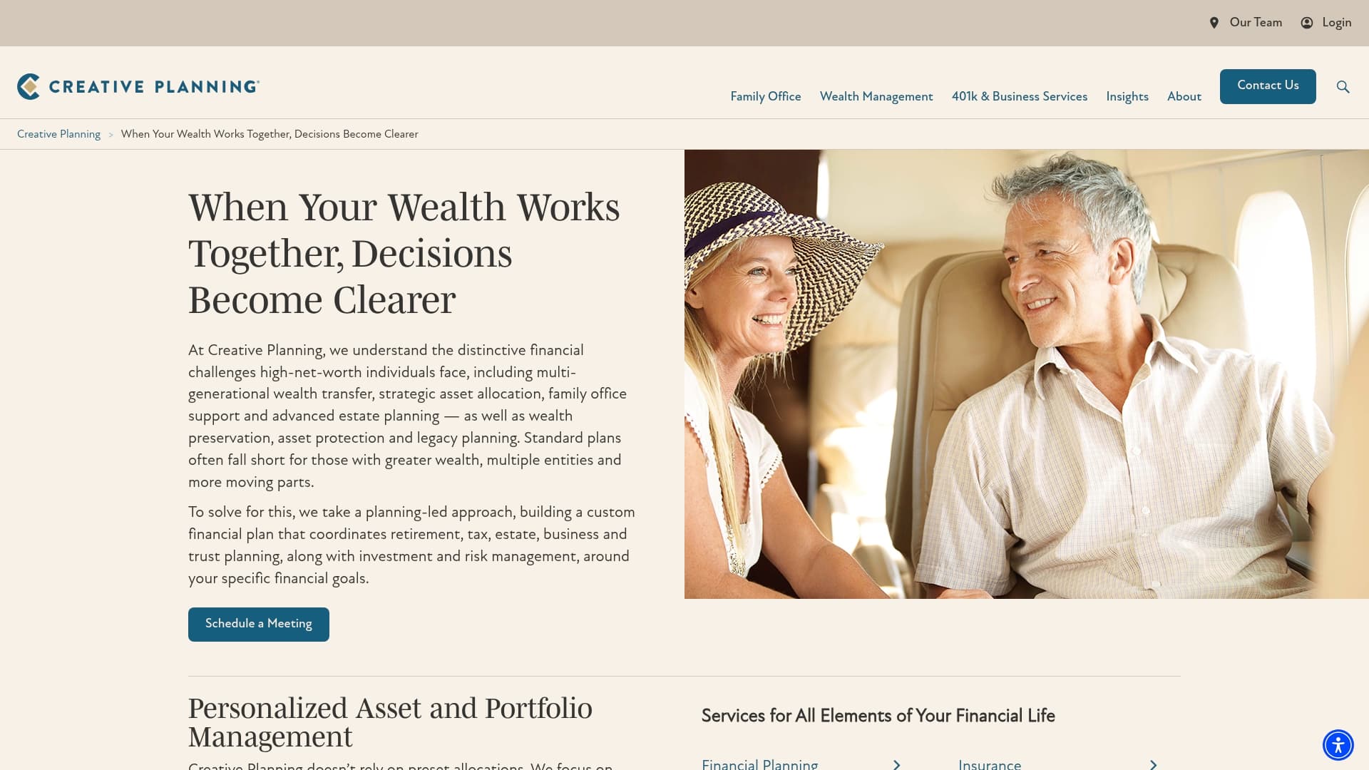 Creative Planning sponsor landing page advertised on Back to the Barre