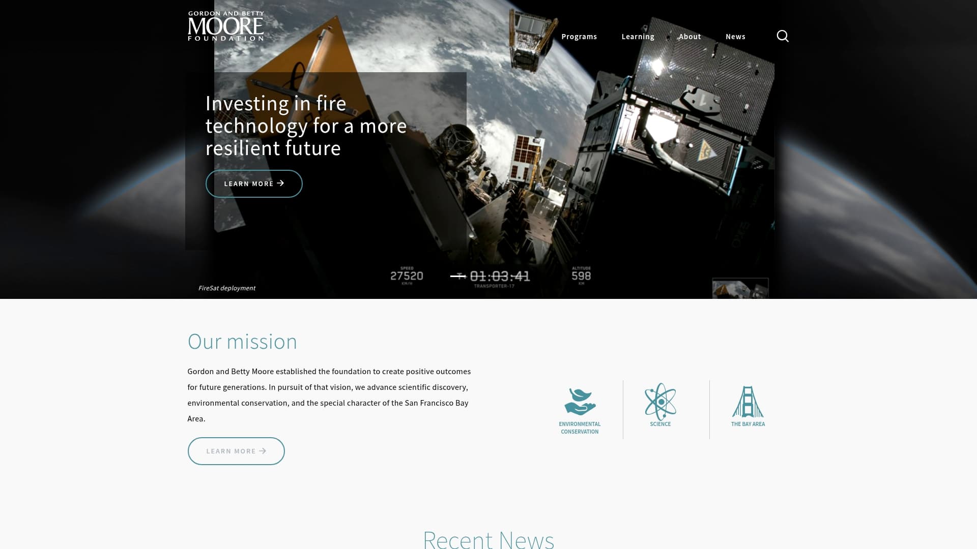 Gordon and Betty Moore Foundation sponsor landing page advertised on Science Friday