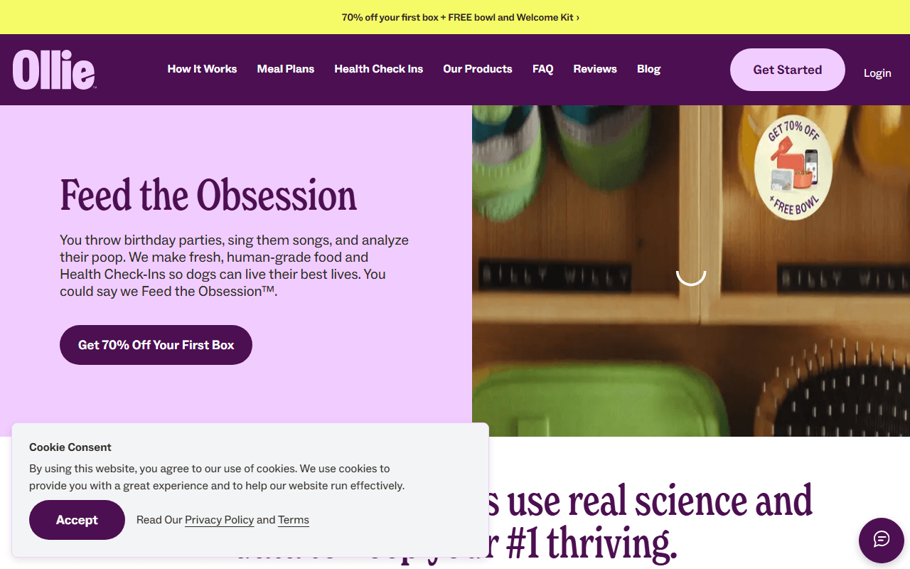 Ollie sponsor landing page advertised on Get Sleepy: Sleep meditation and stories