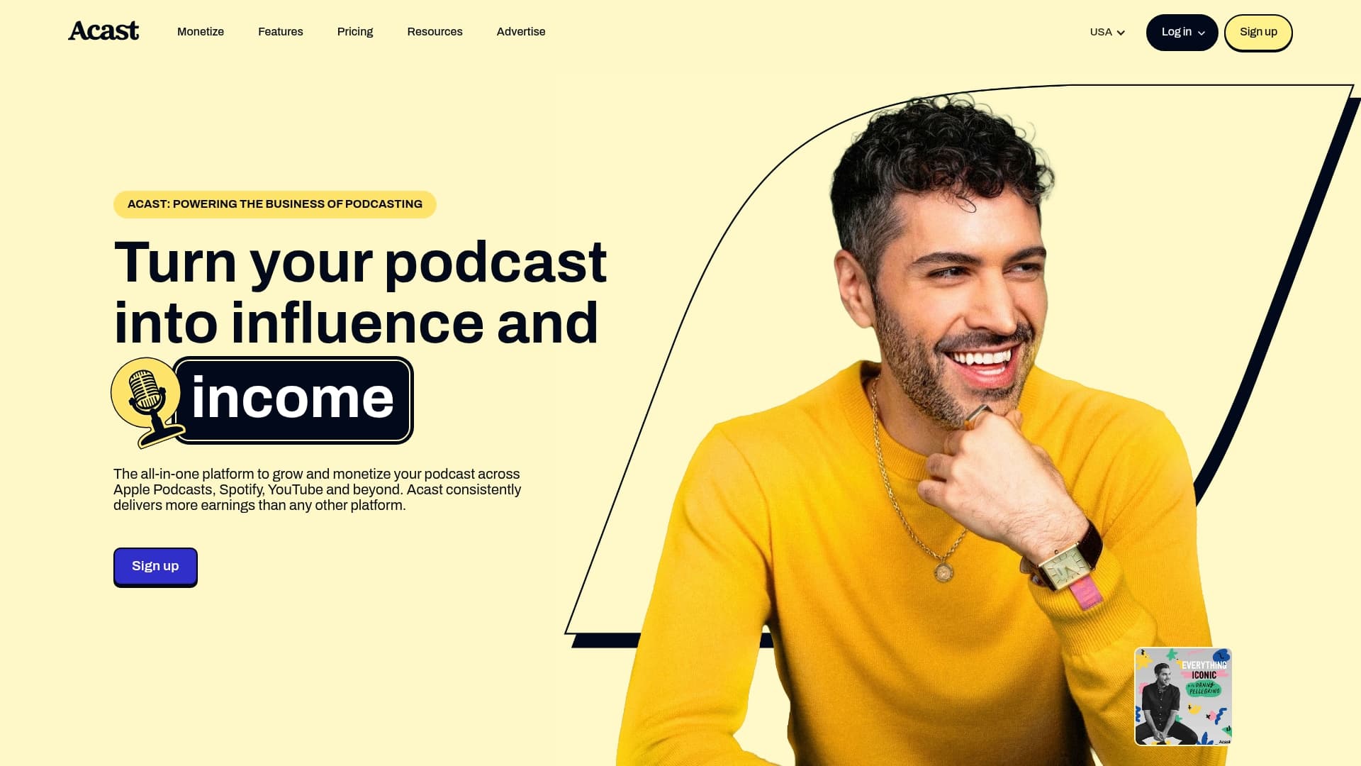 Acast sponsor landing page advertised on The Two-Minute Briefing