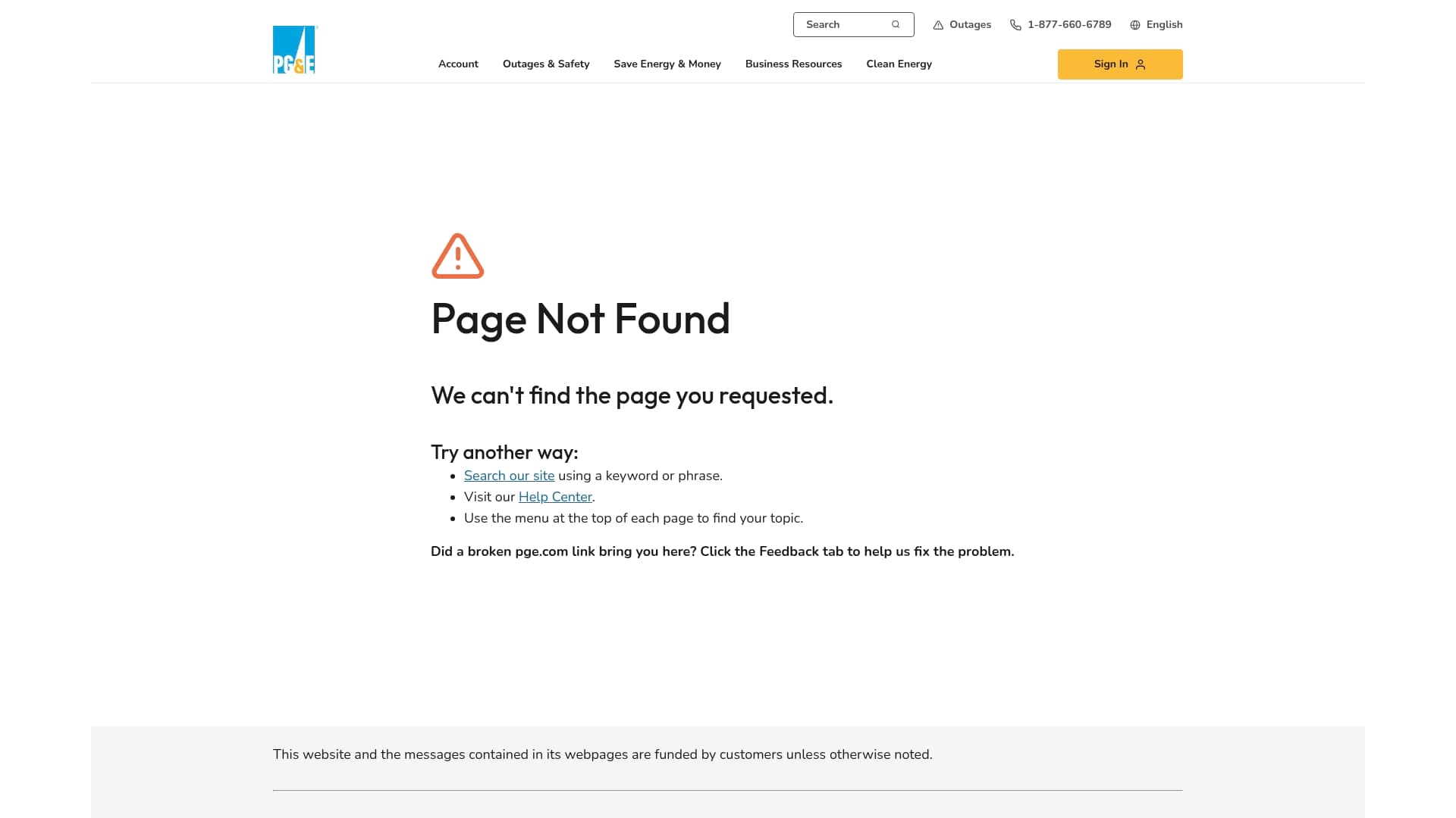 PG&E sponsor landing page advertised on The Headlines