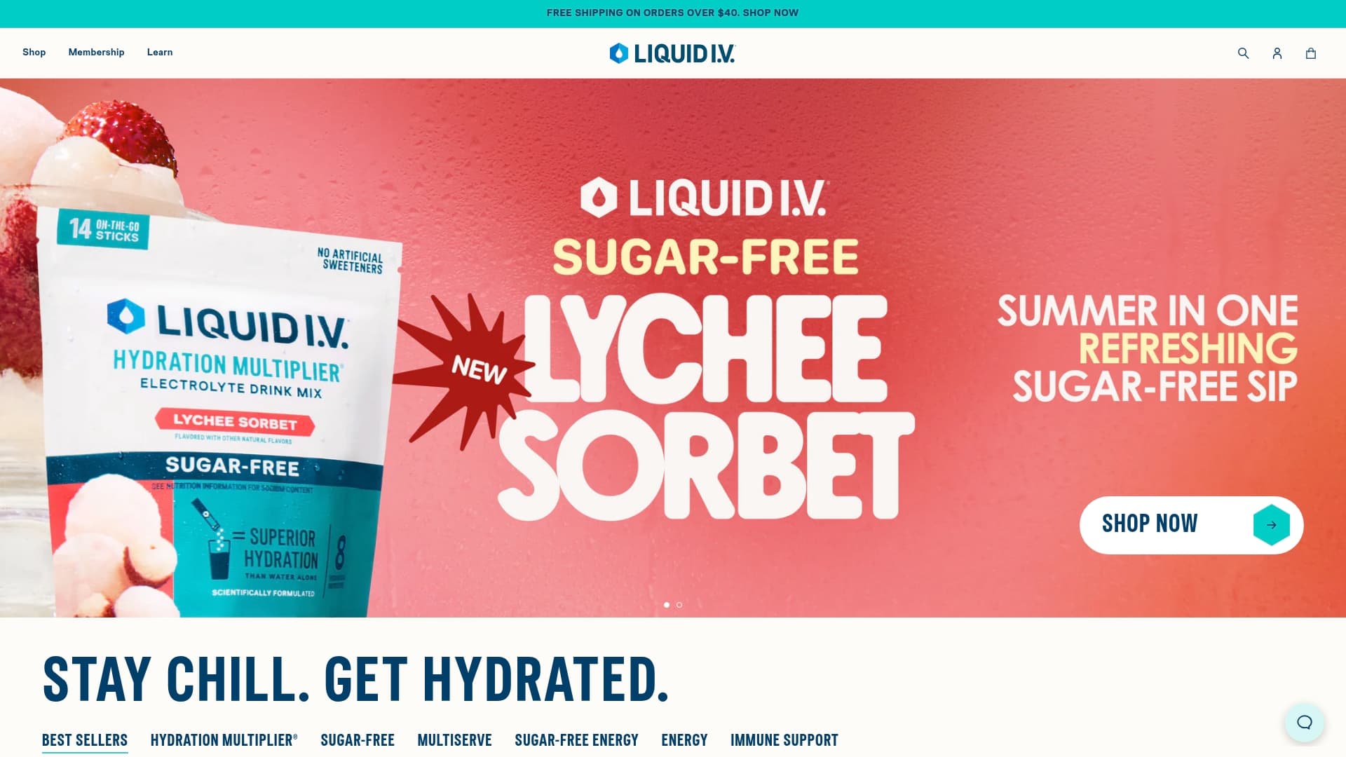 Liquid IV sponsor landing page advertised on Crime World