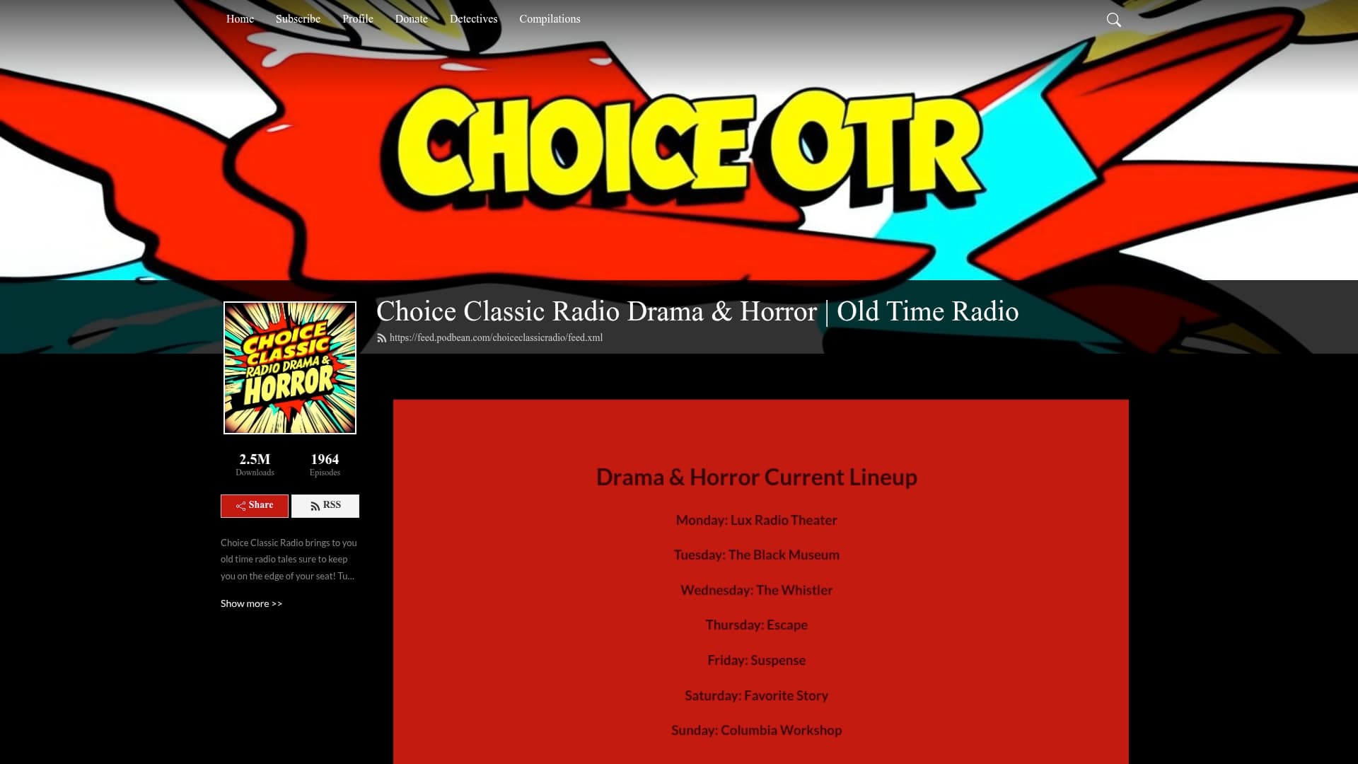 Choice Classic Radio sponsor landing page advertised on Choice Classic Radio Detectives | Old Time Radio
