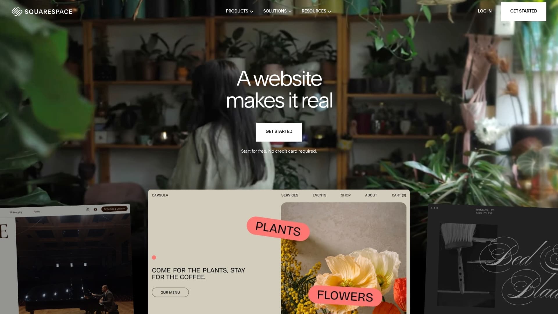 Squarespace sponsor landing page advertised on The Rich Roll Podcast
