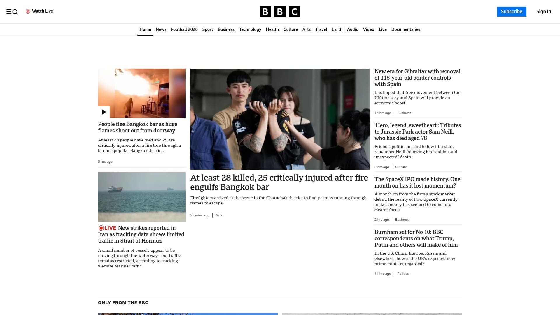BBC Global Story sponsor landing page advertised on Americast