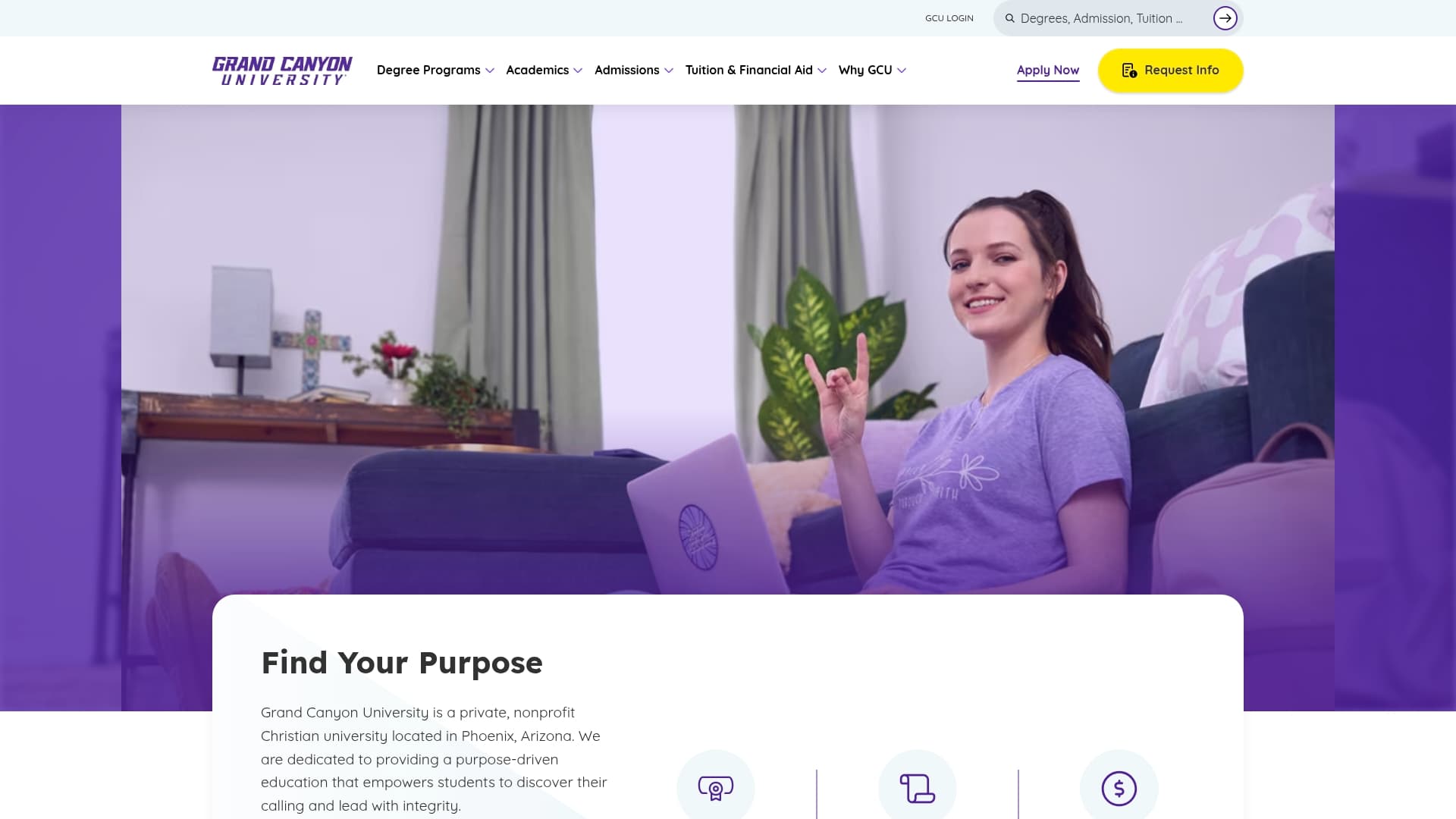 Grand Canyon University sponsor landing page advertised on The Bobby Bones Show
