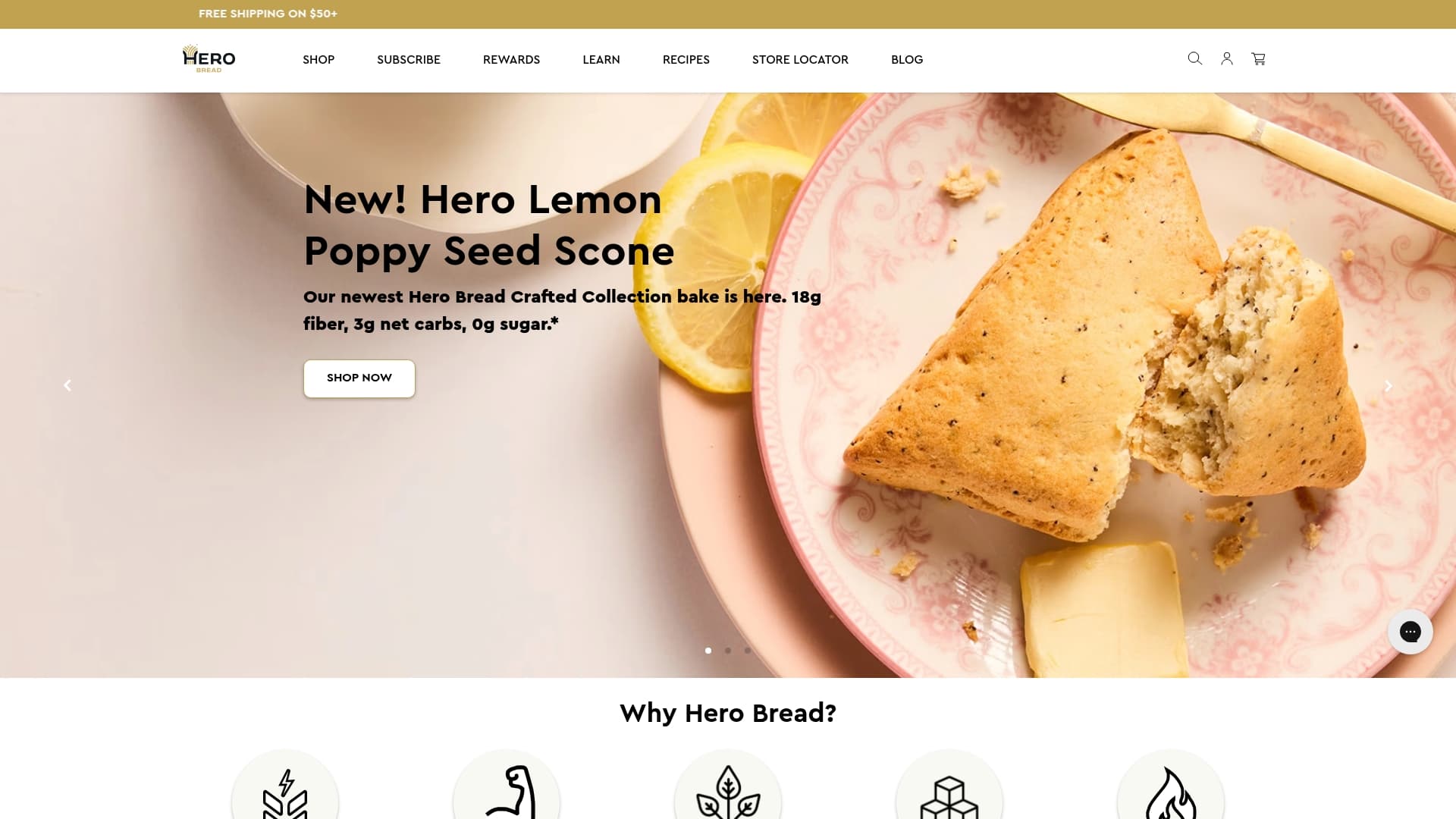 Hero Bread sponsor landing page advertised on Better Offline