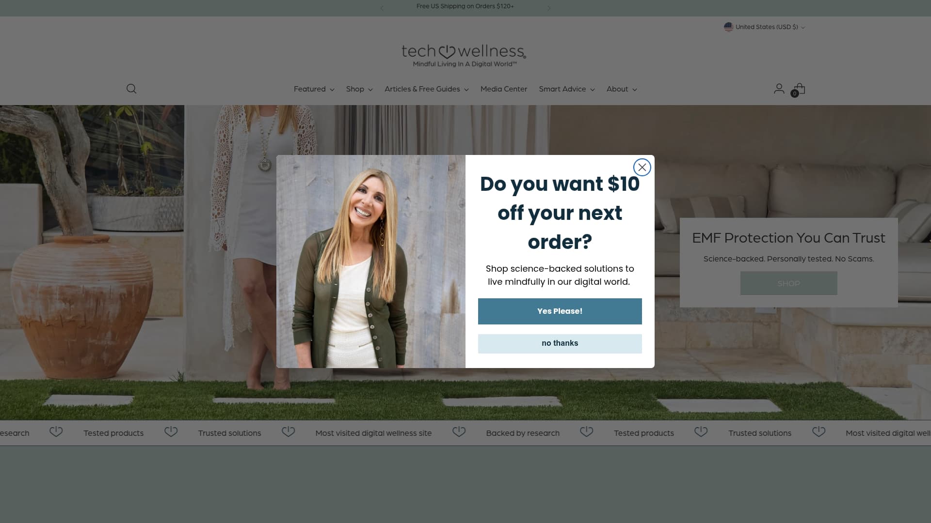 Tech Wellness sponsor landing page advertised on The Spillover with Alex Clark