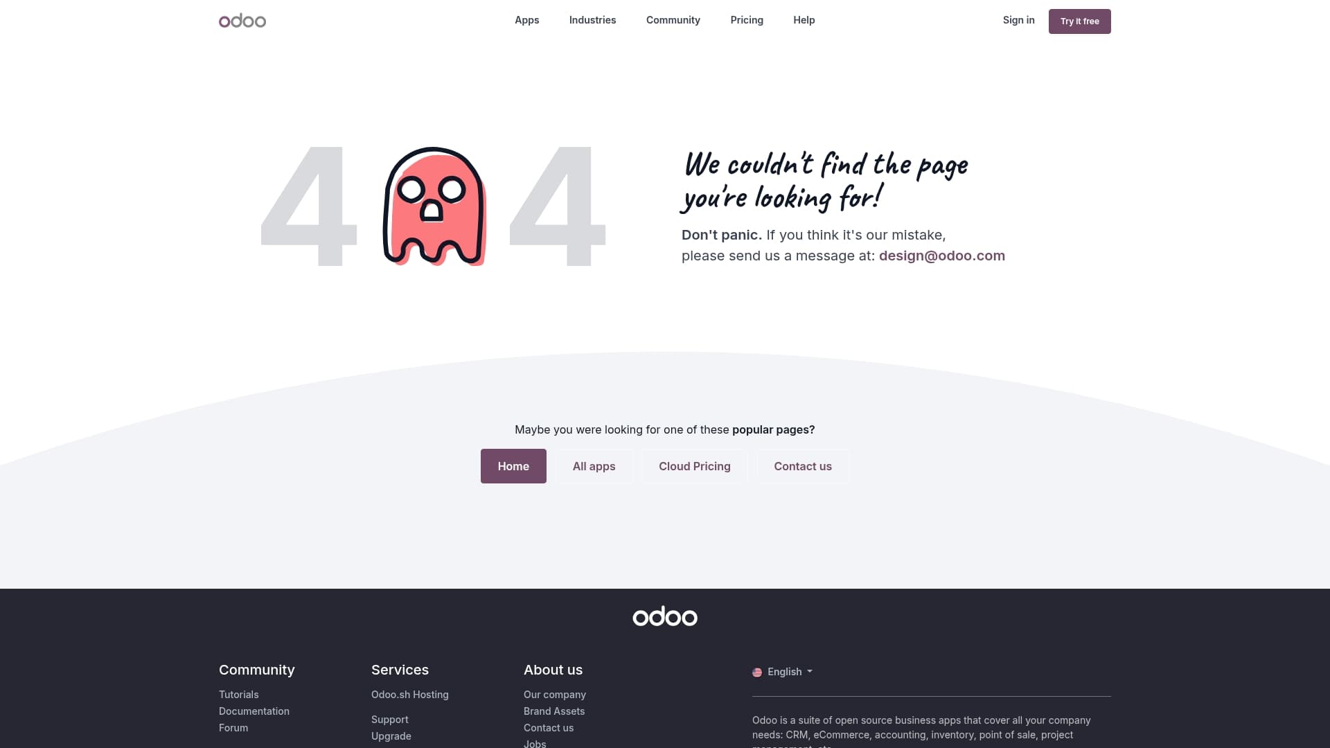 Odoo sponsor landing page advertised on The Prof G Pod with Scott Galloway