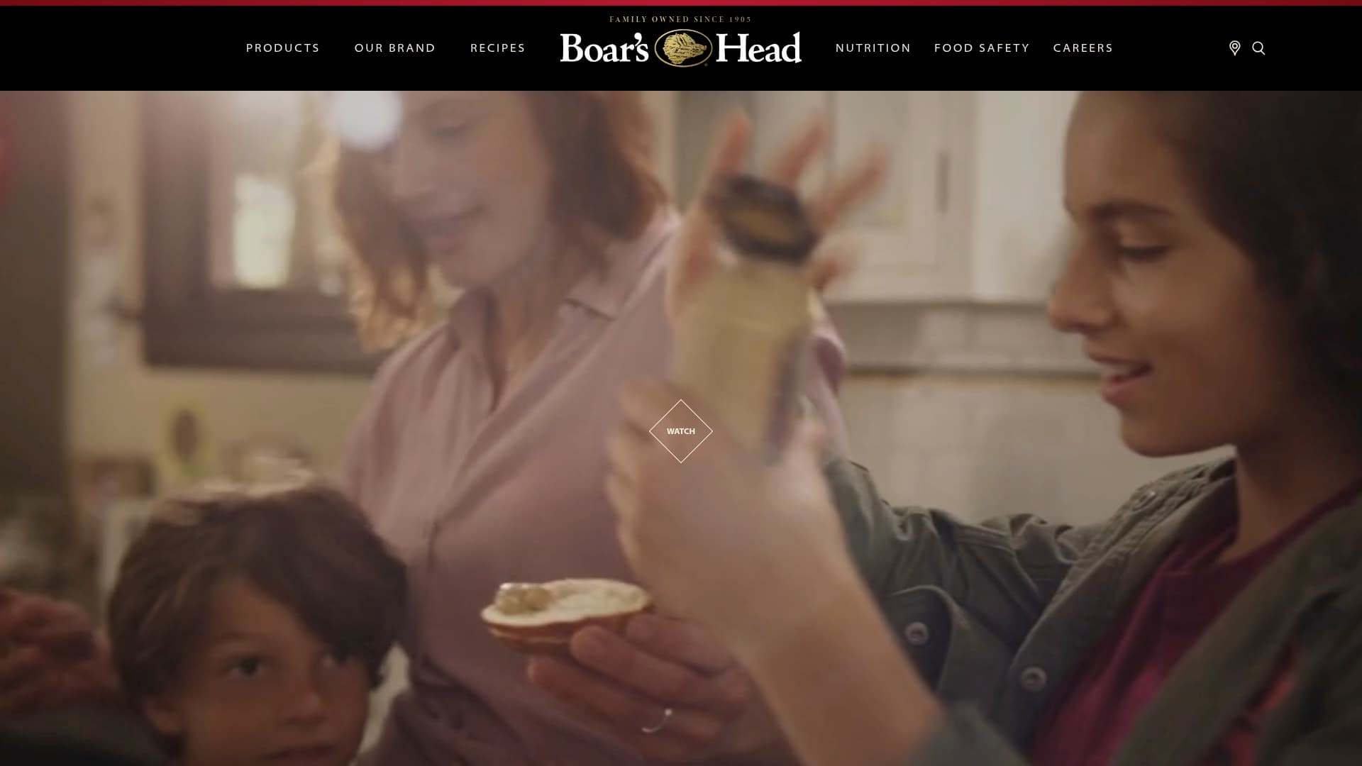 Boar's Head sponsor landing page advertised on The Town with Matthew Belloni