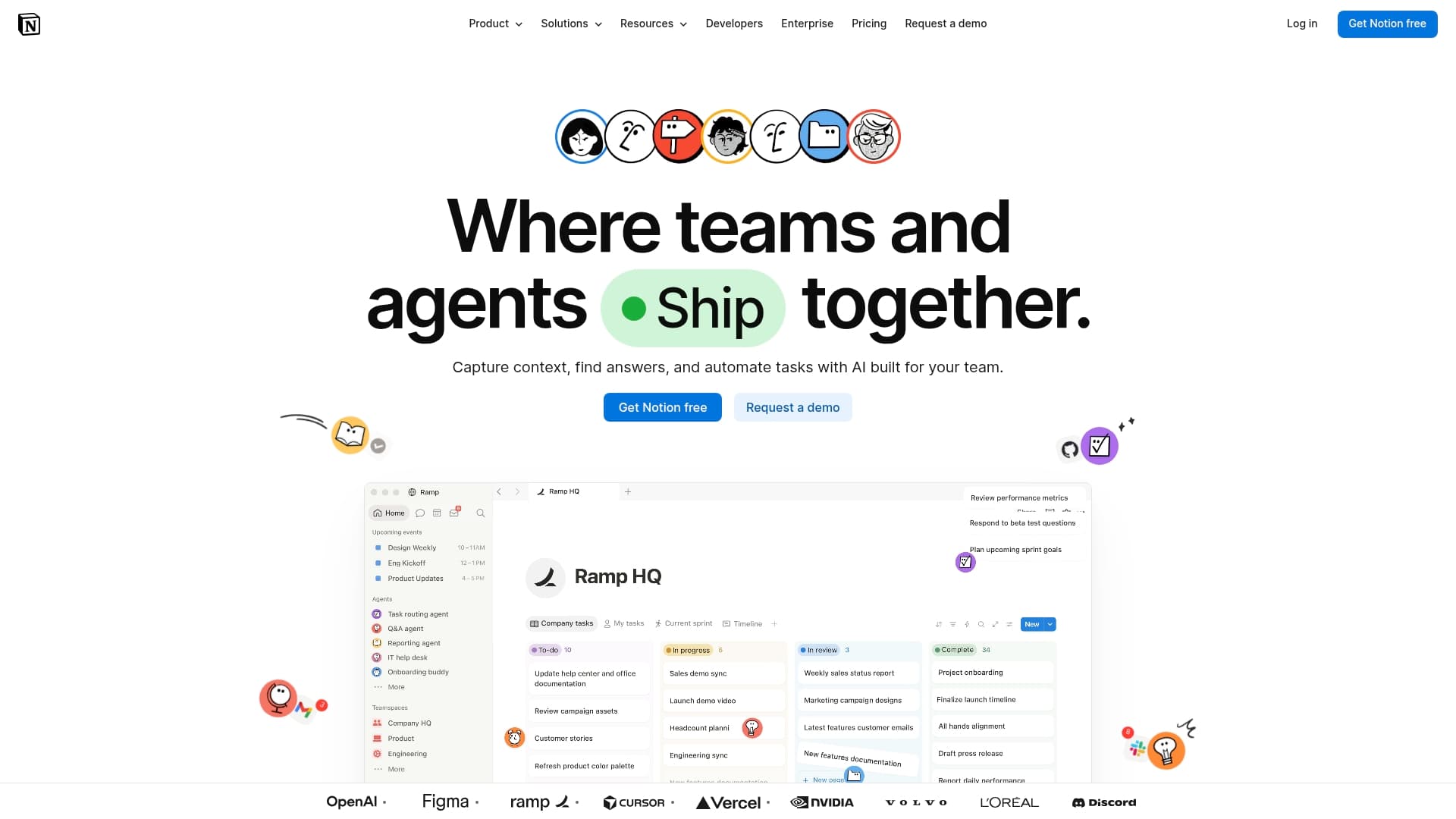 Notion sponsor landing page advertised on Ten Percent Happier with Dan Harris