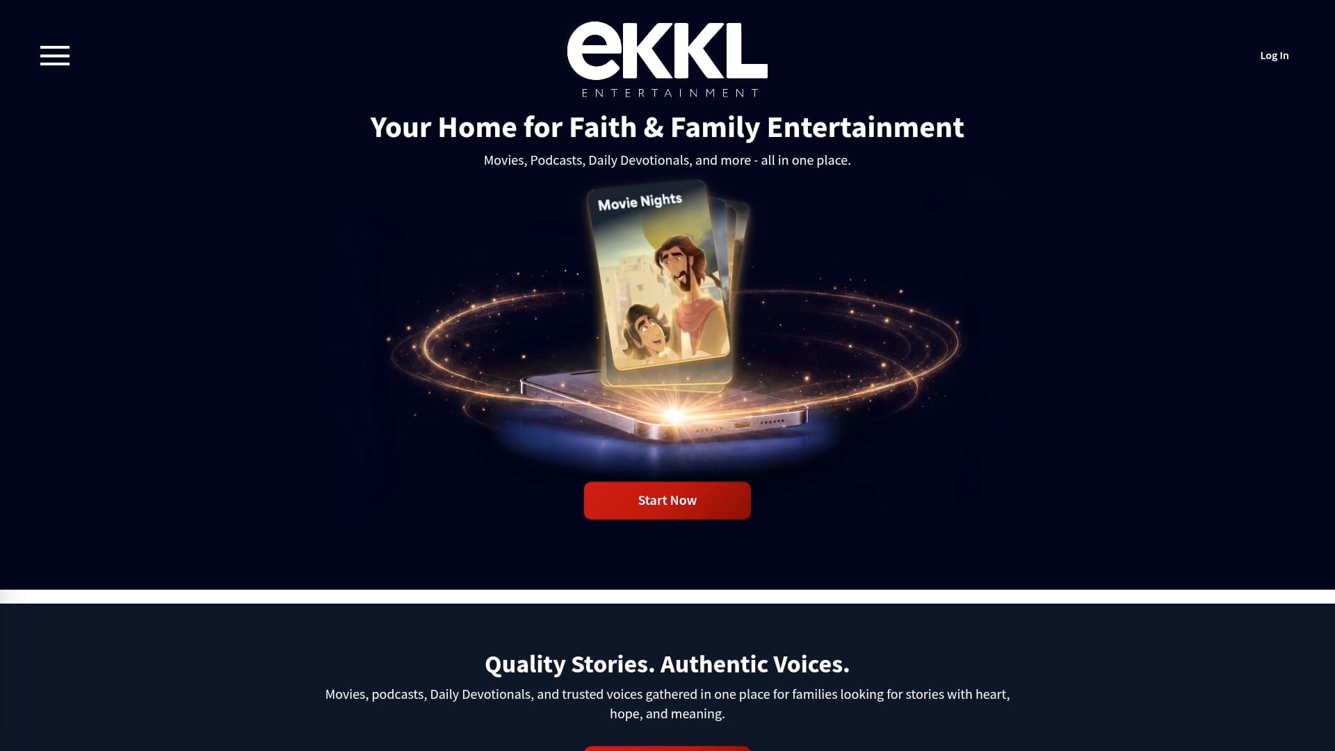 Ekkl sponsor landing page advertised on Unashamed with the Robertson Family