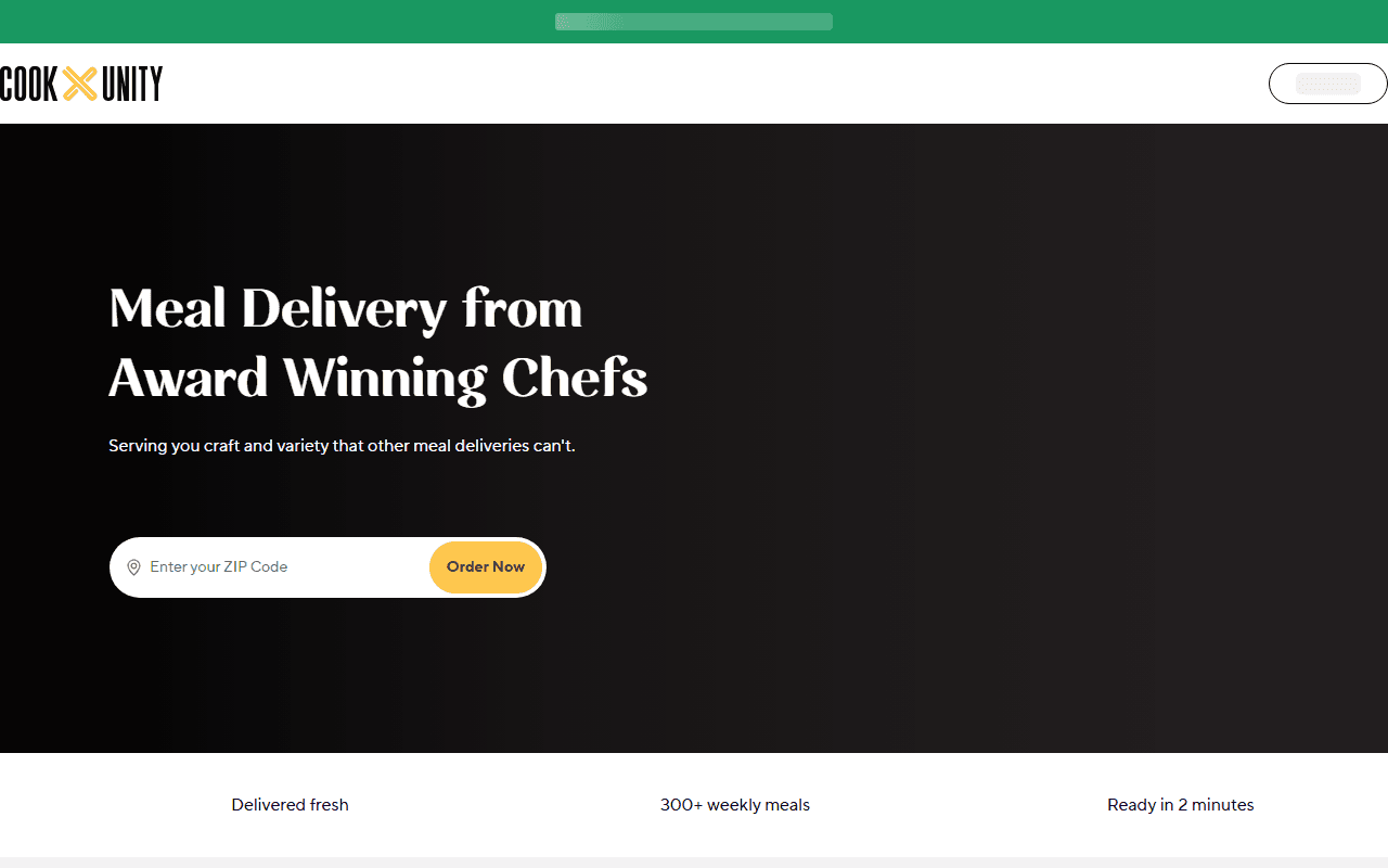 CookUnity sponsor landing page advertised on Pod Save America