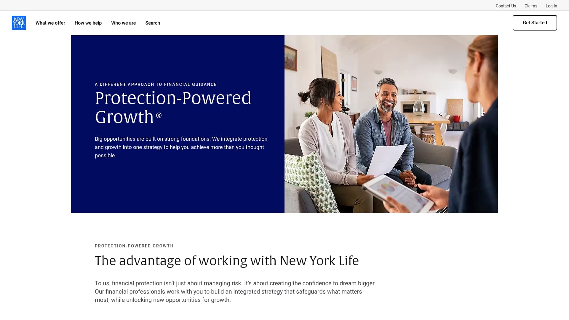 New York Life sponsor landing page advertised on Morning Brew Daily