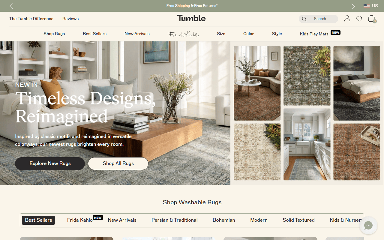 Tumble sponsor landing page advertised on Mayim Bialik's Breakdown