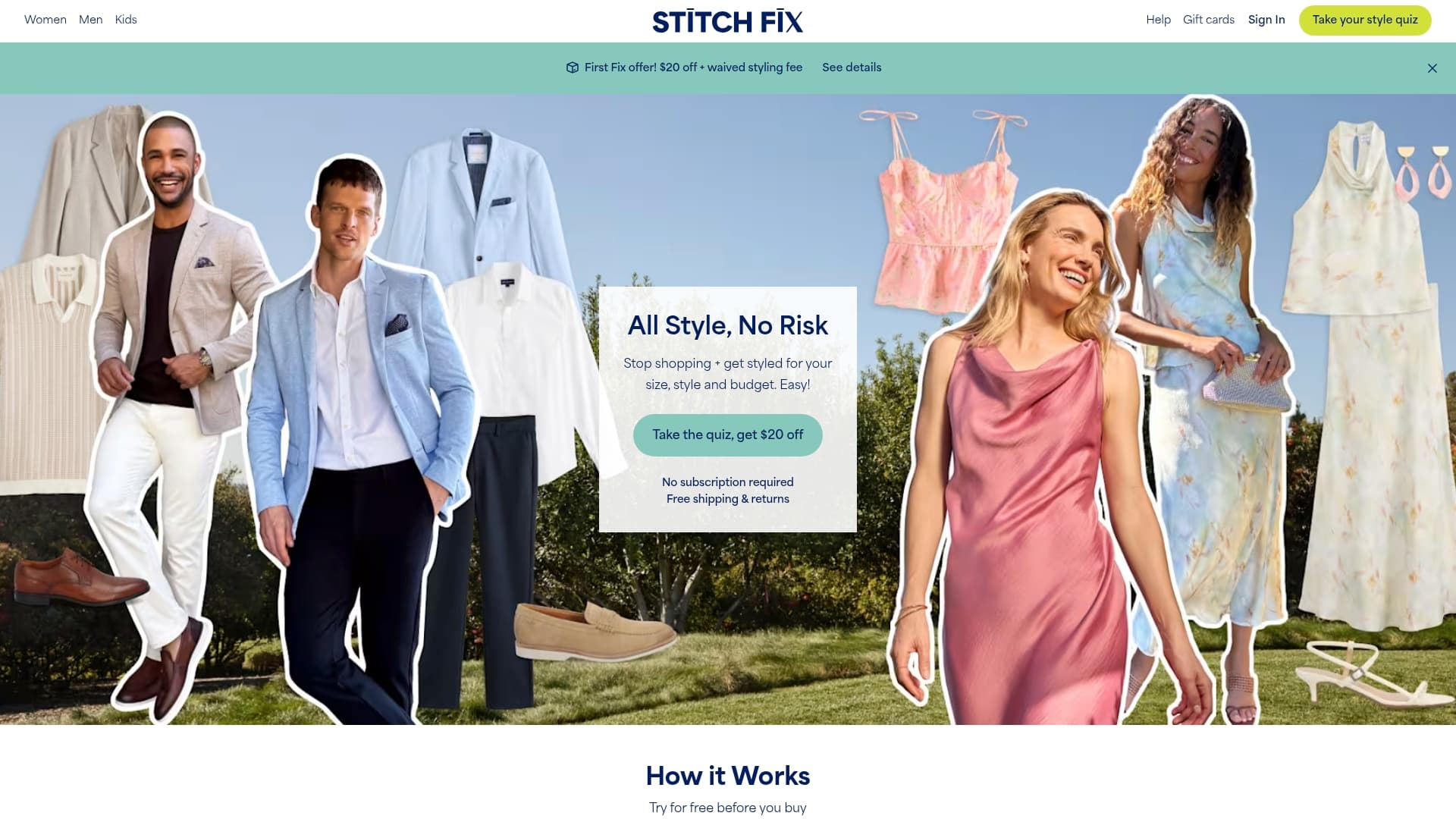 Stitch Fix sponsor landing page advertised on Fantasy Football Today