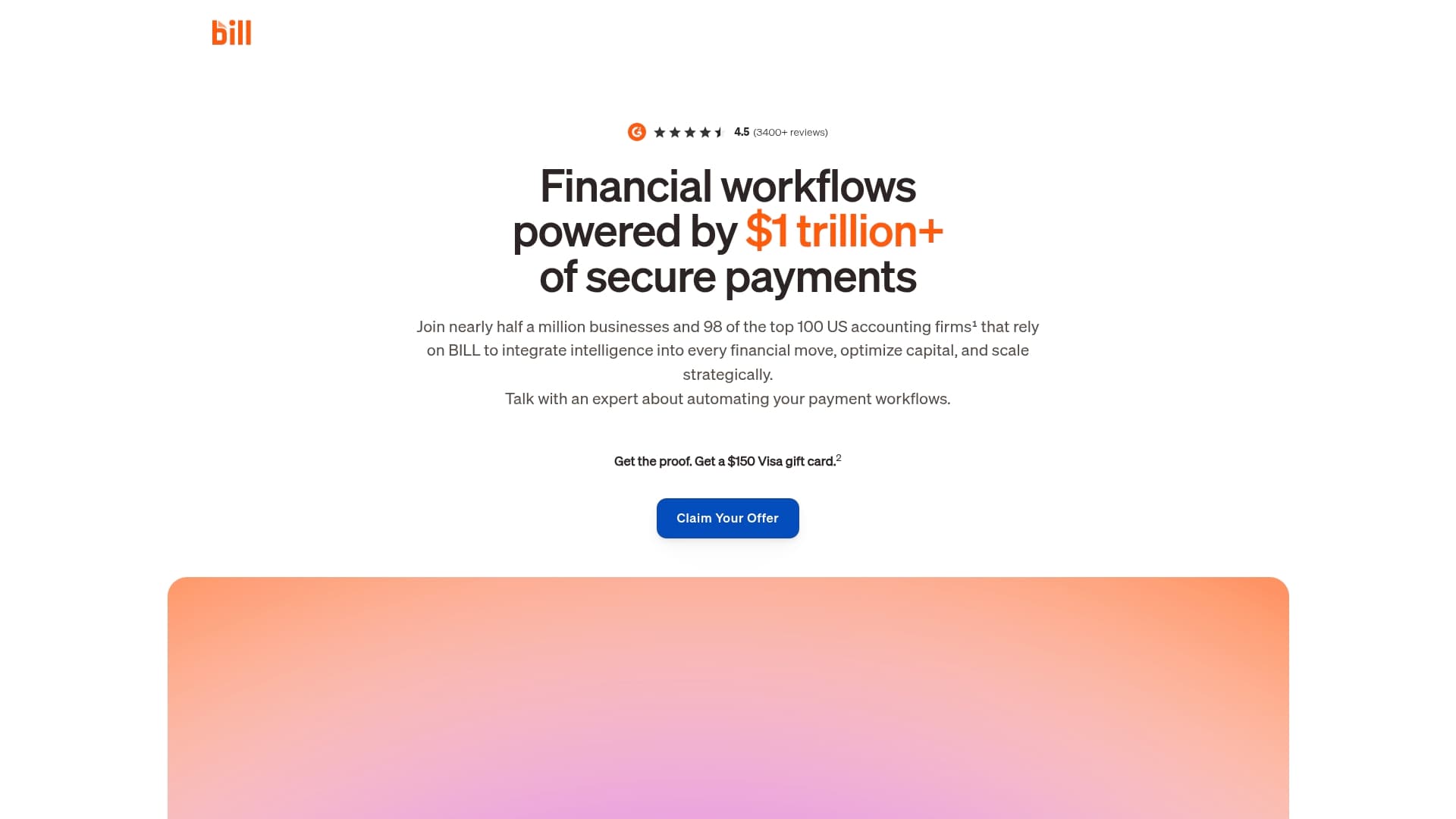 Bill sponsor landing page advertised on Motivation Daily by Motiversity