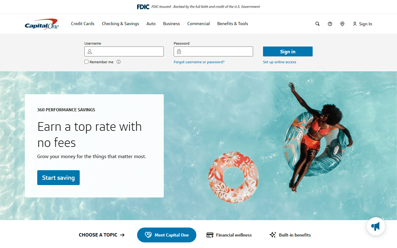 Capital One sponsor landing page advertised on NPR News Now