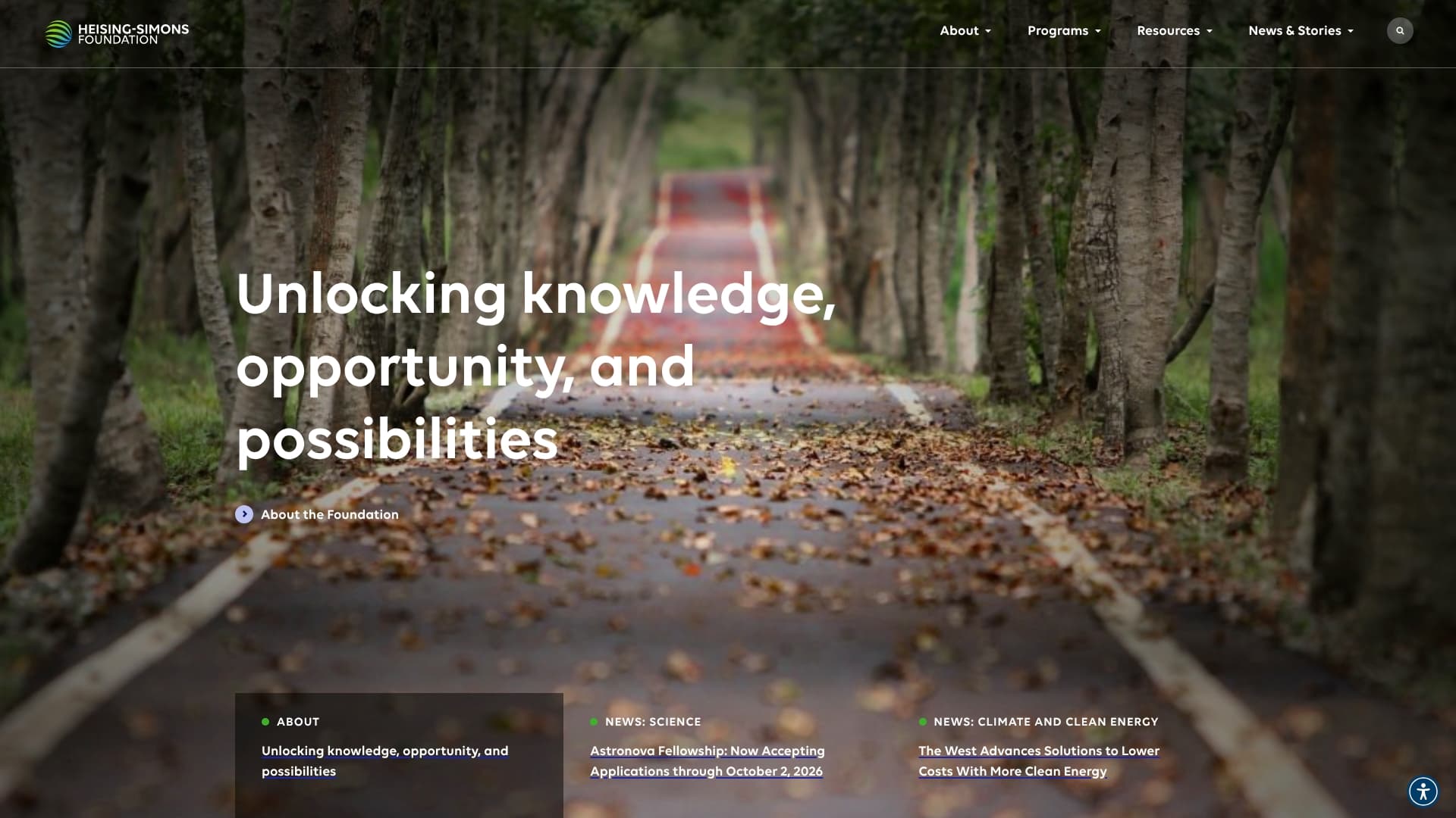Huizing Simons Foundation sponsor landing page advertised on Science Friday