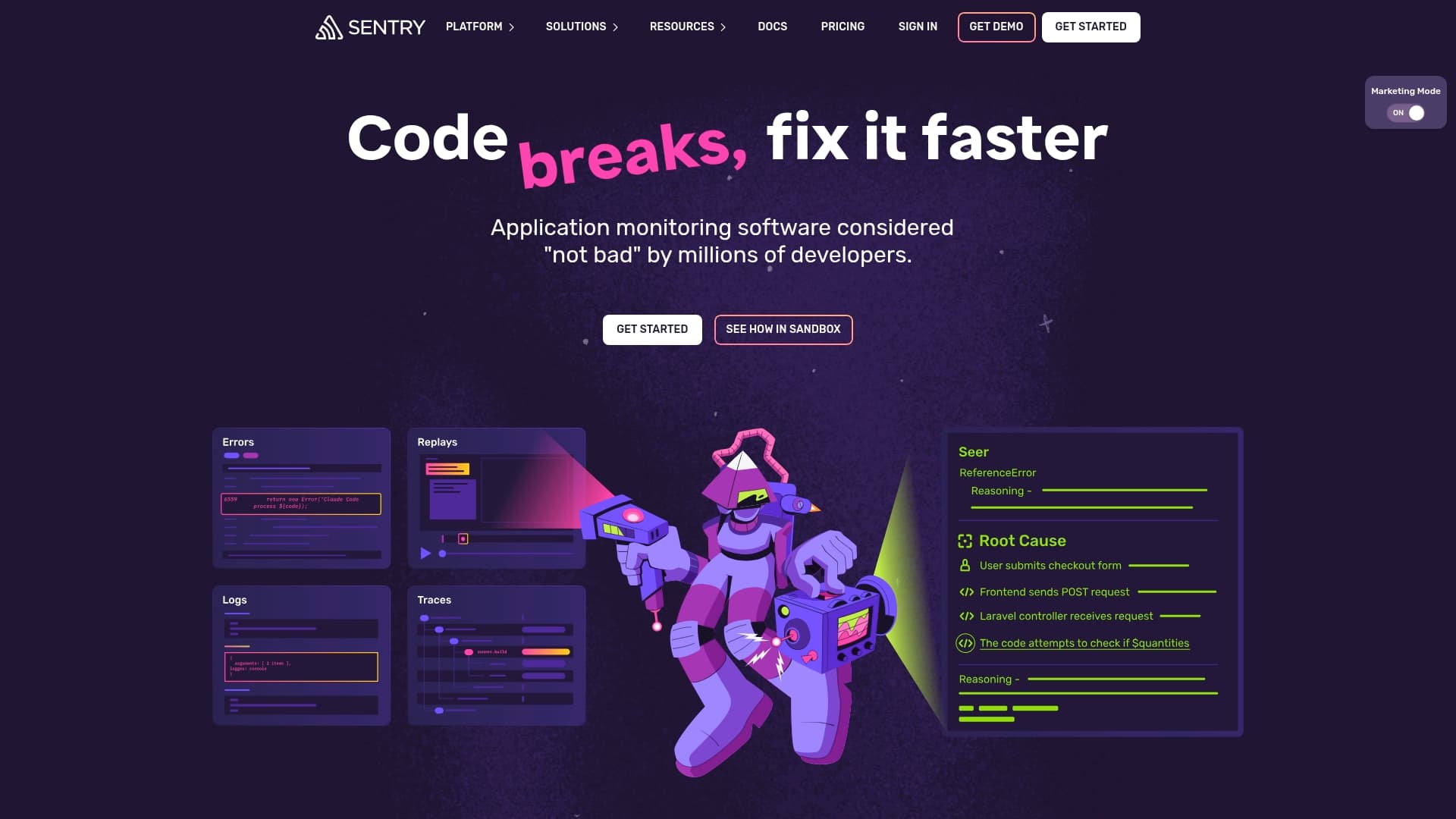 Sentry sponsor landing page advertised on FantasyPros - Fantasy Football Podcast