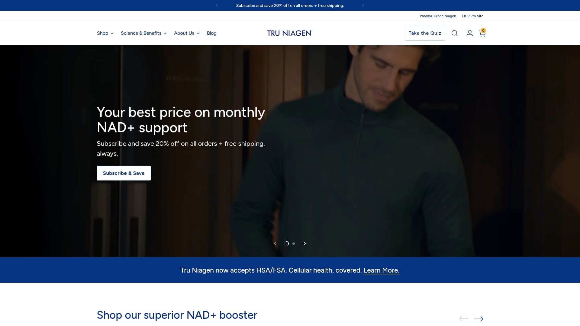 Tru Niagen sponsor landing page advertised on The Darin Olien Show