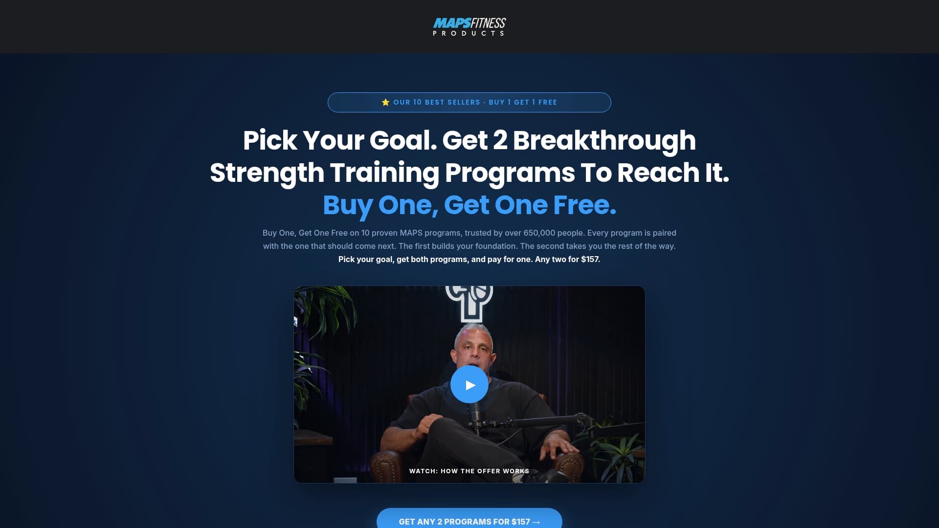 MAPS sponsor landing page advertised on Mind Pump: Raw Fitness Truth