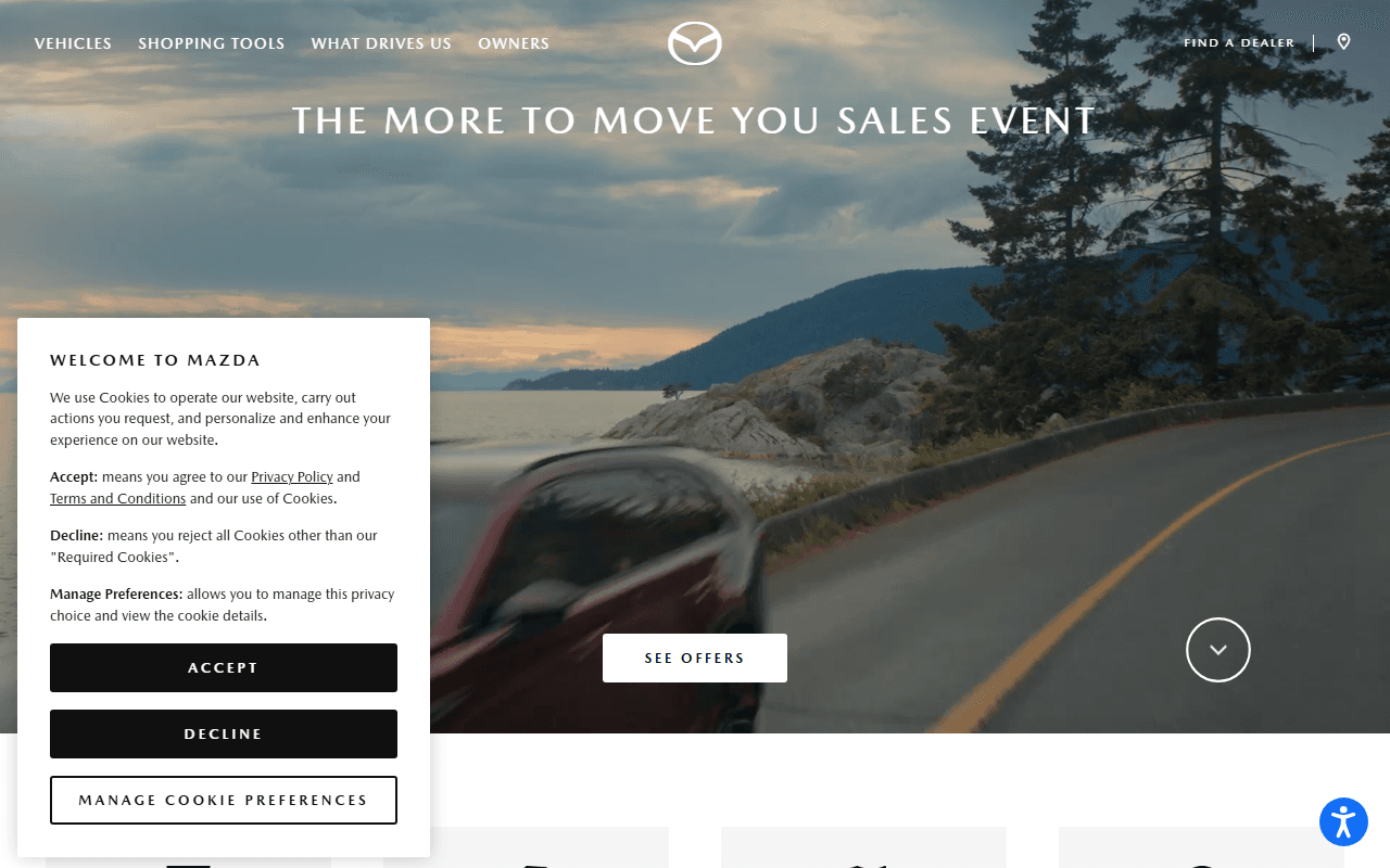 Mazda sponsor landing page advertised on The Bill Simmons Podcast