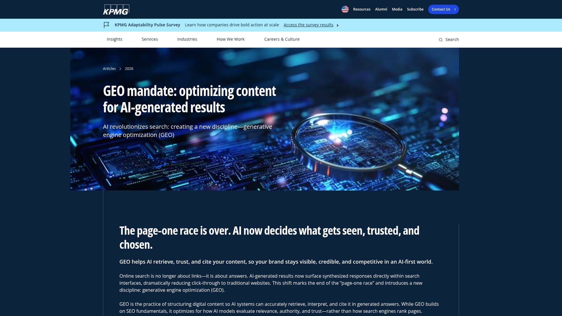 KPMG sponsor landing page advertised on The AI Breakdown: Daily Artificial Intelligence News and Discussions
