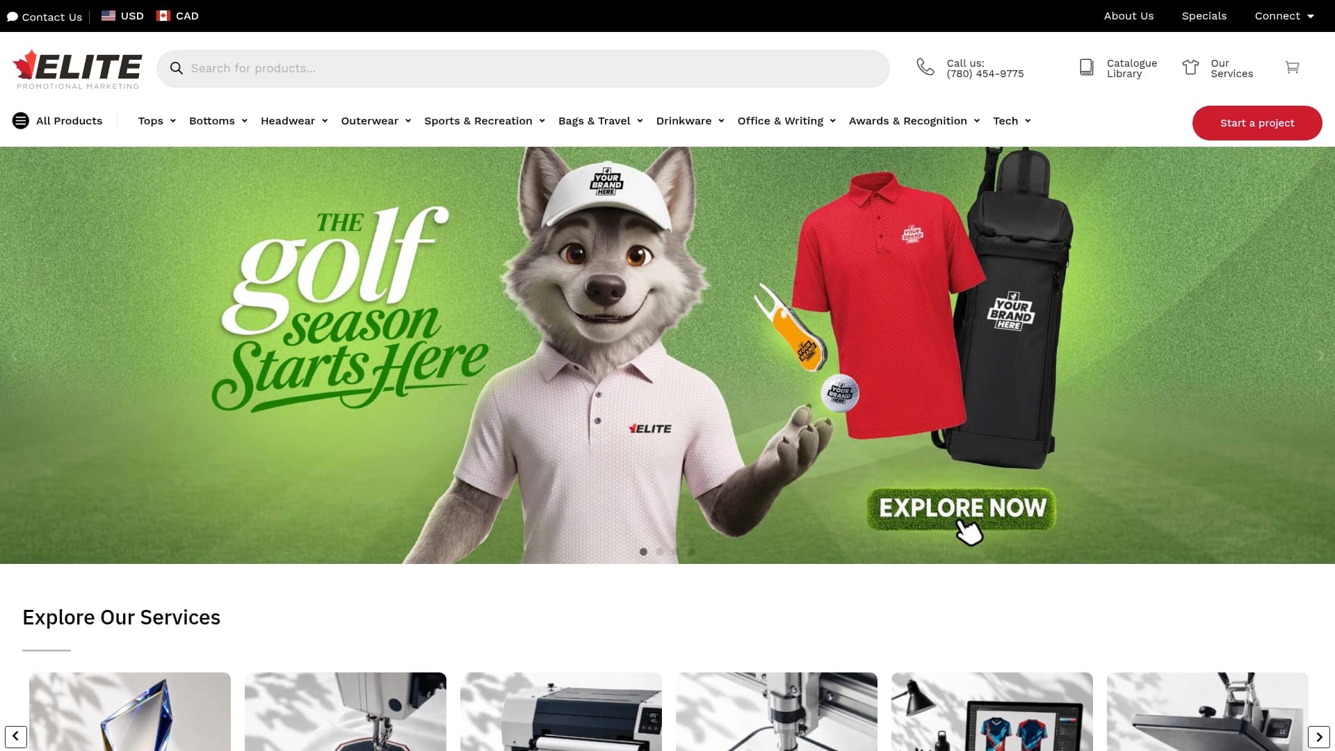 Elite Promotional Marketing sponsor landing page advertised on Oilers NOW with Bob Stauffer