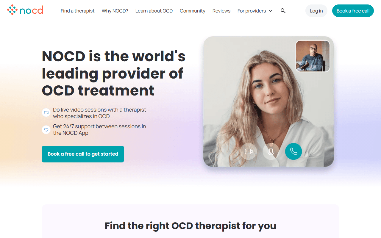 NOCD sponsor landing page advertised on Christ With Coffee On Ice