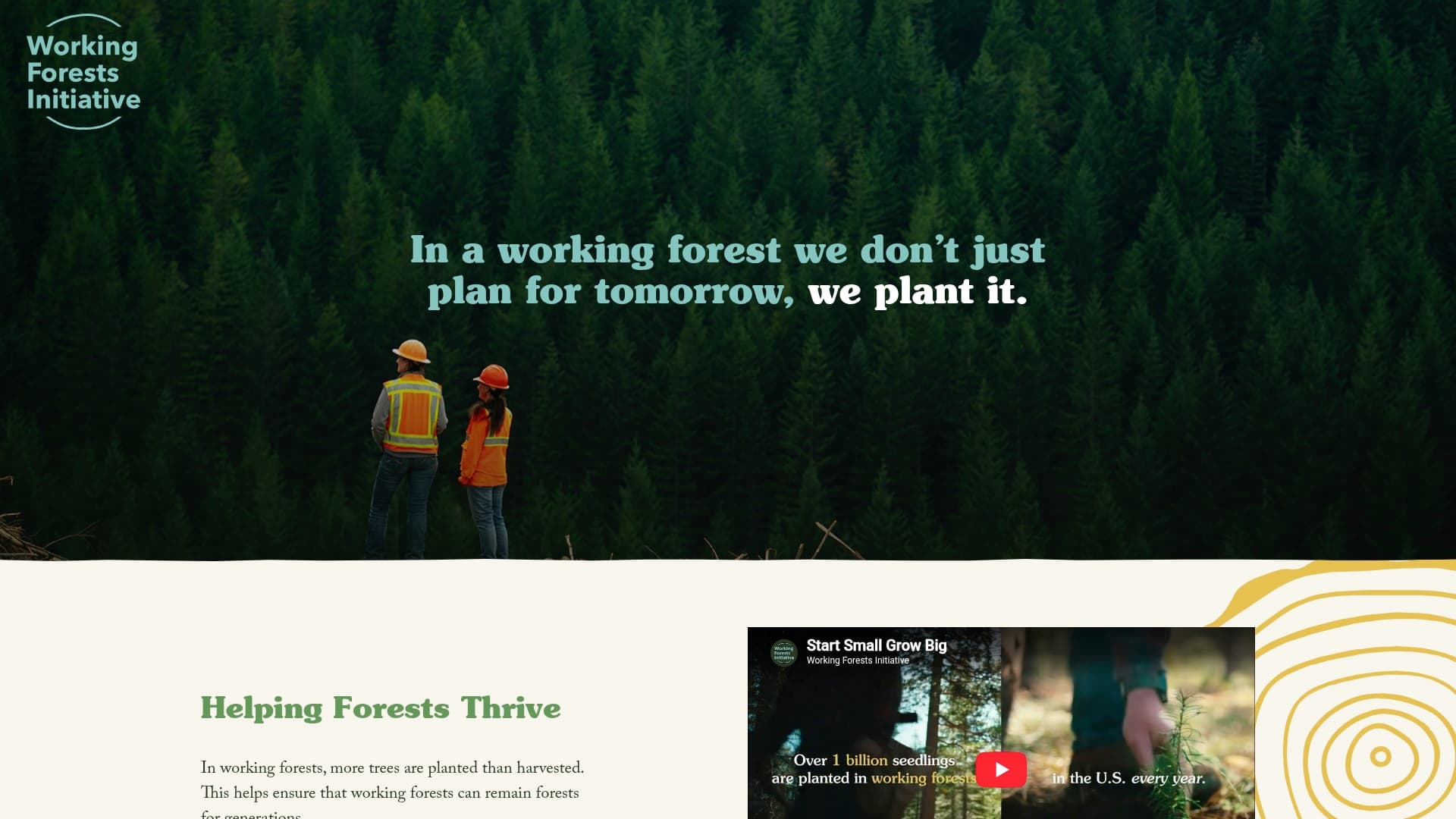 Working Forest Initiative sponsor landing page advertised on Bobbycast