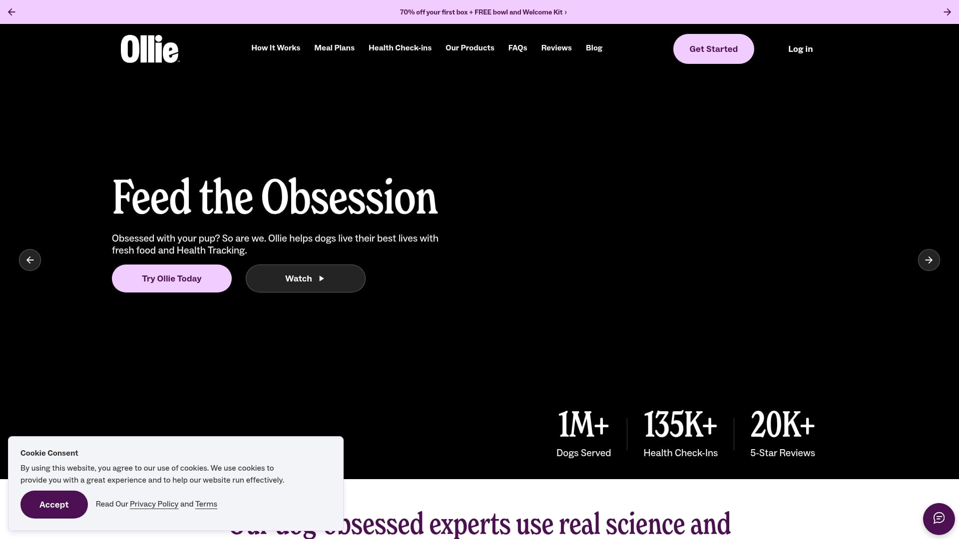 Ollie sponsor landing page advertised on The Toast