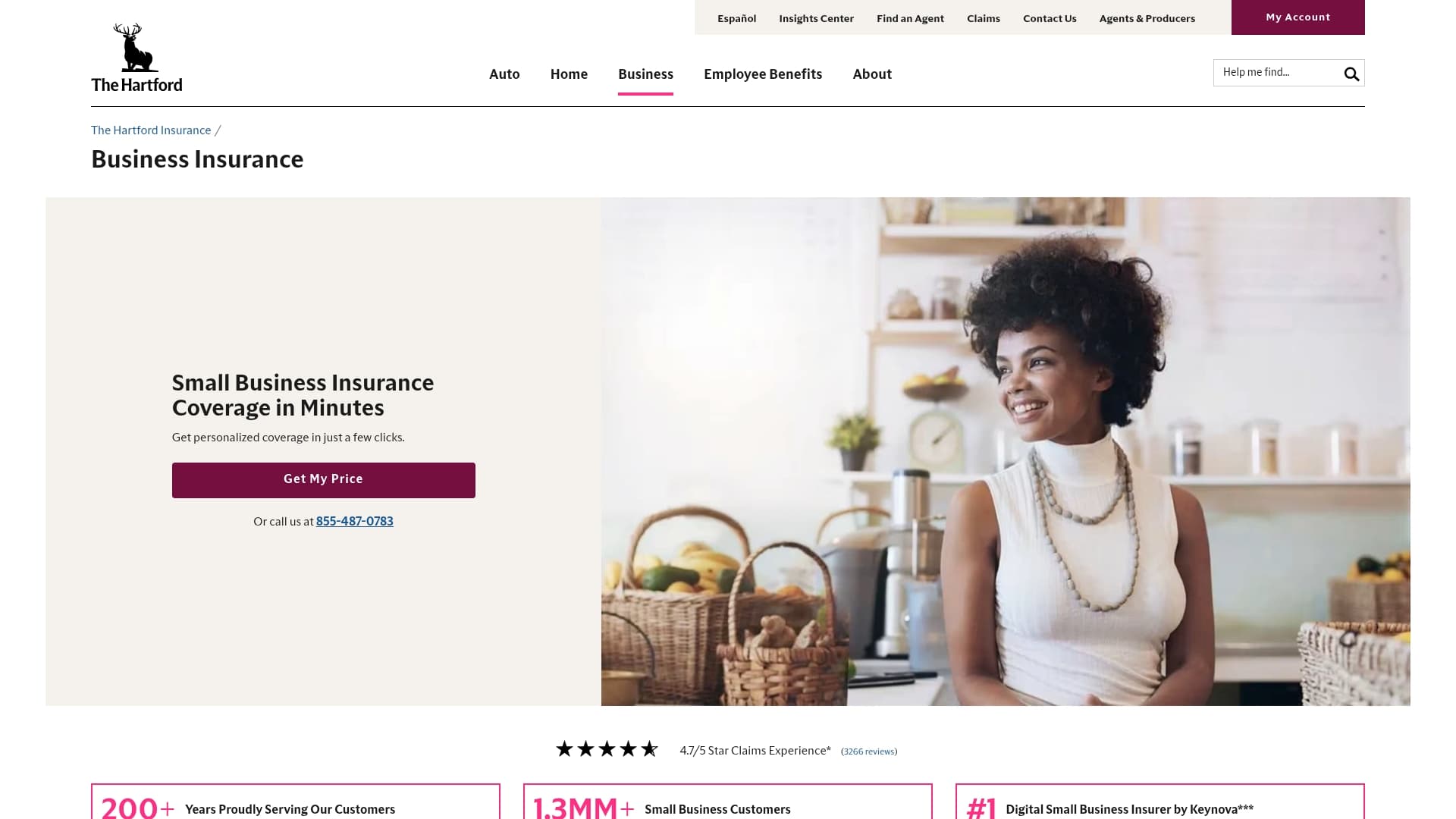 The Hartford sponsor landing page advertised on Behind the Bastards