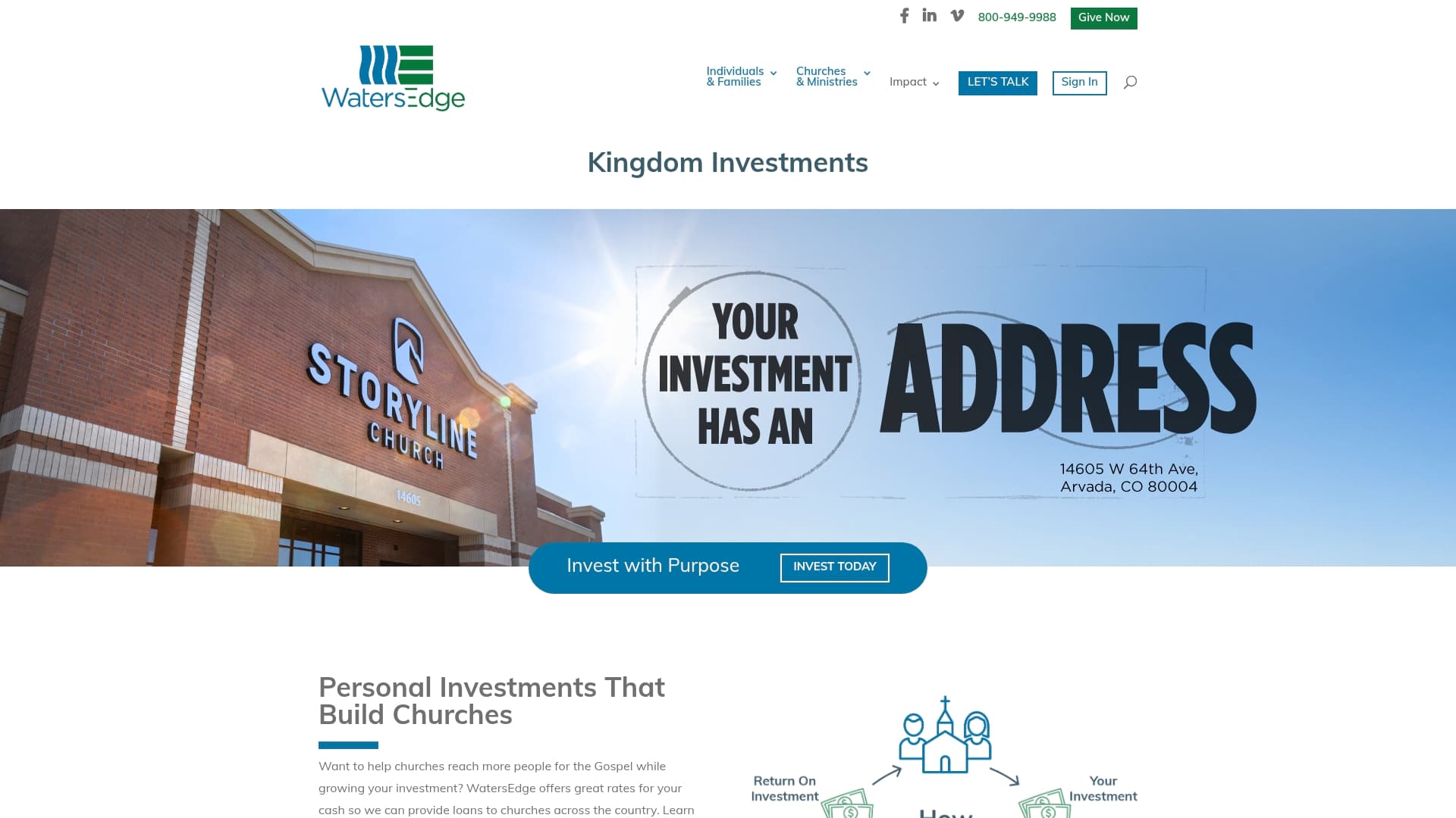Water's Edge sponsor landing page advertised on The World and Everything In It