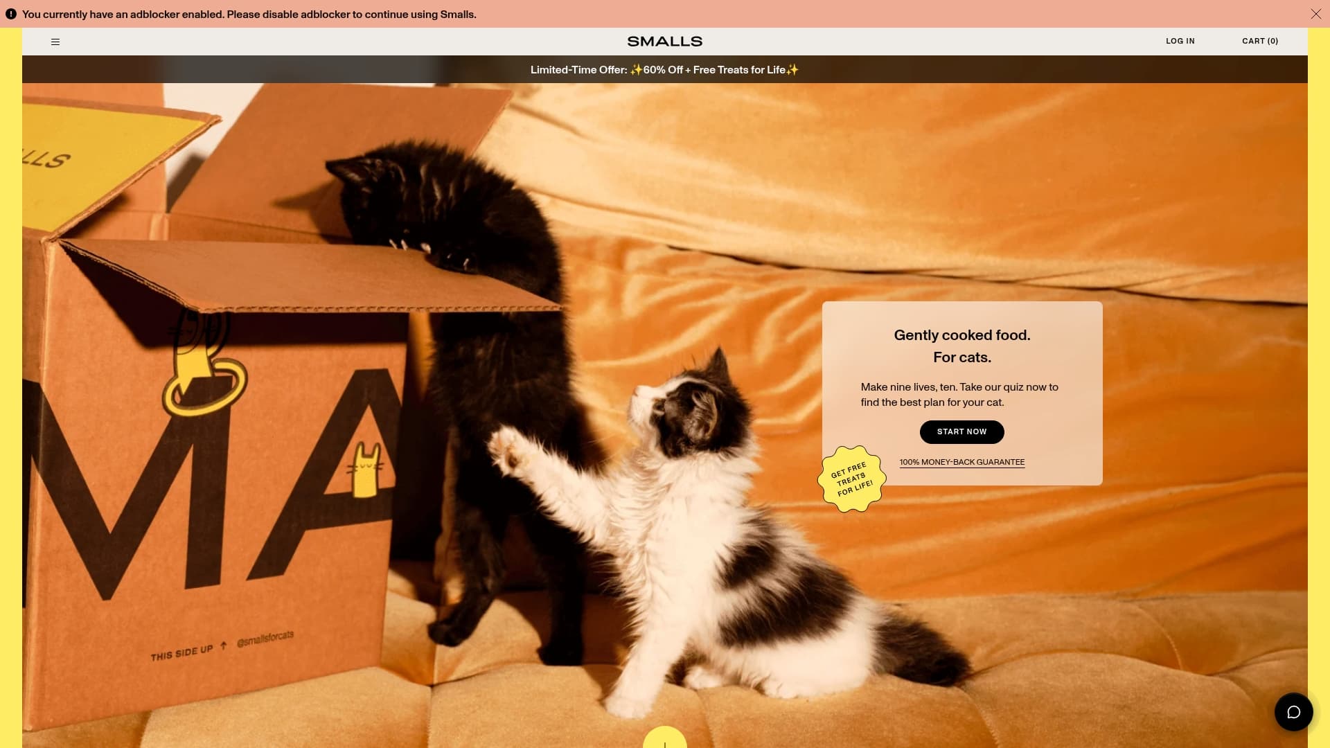 Smalls sponsor landing page advertised on Smosh Reads Reddit Stories