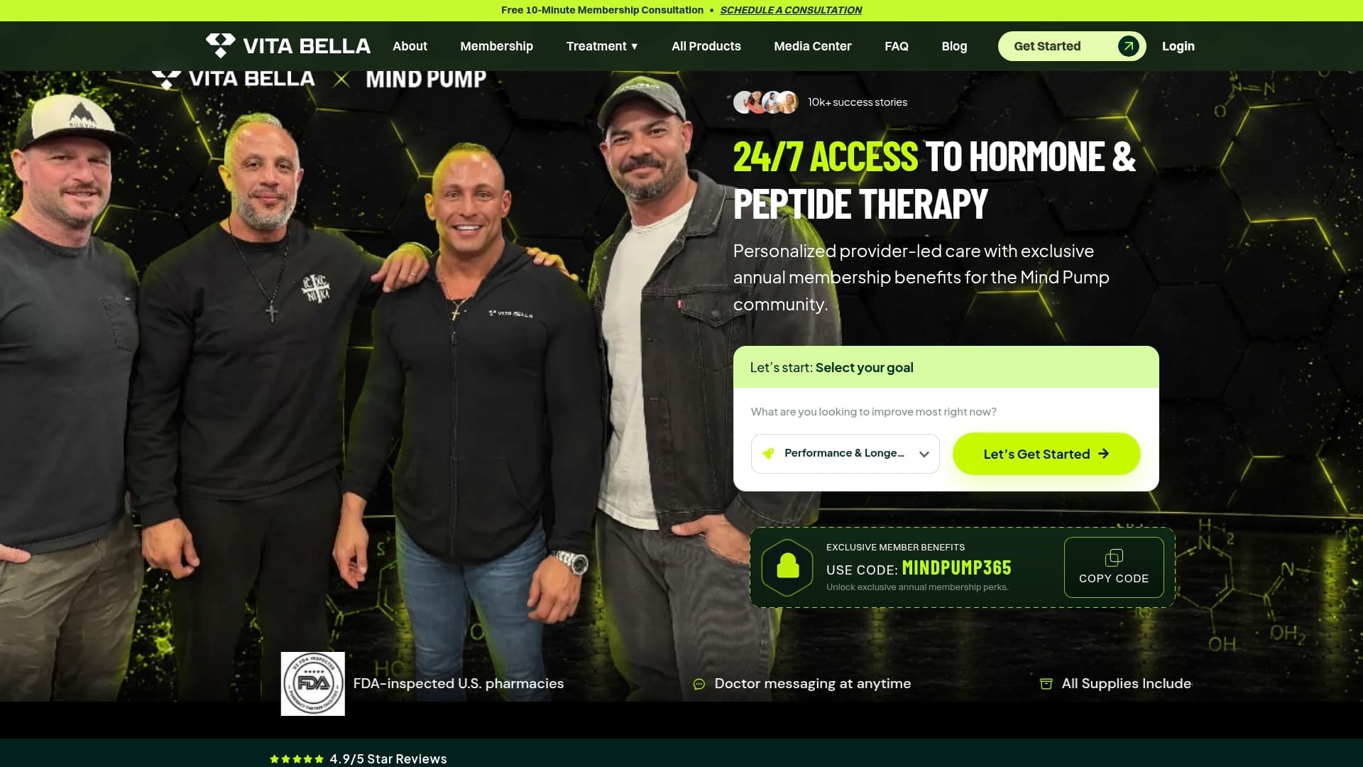 MP Hormones sponsor landing page advertised on Mind Pump: Raw Fitness Truth