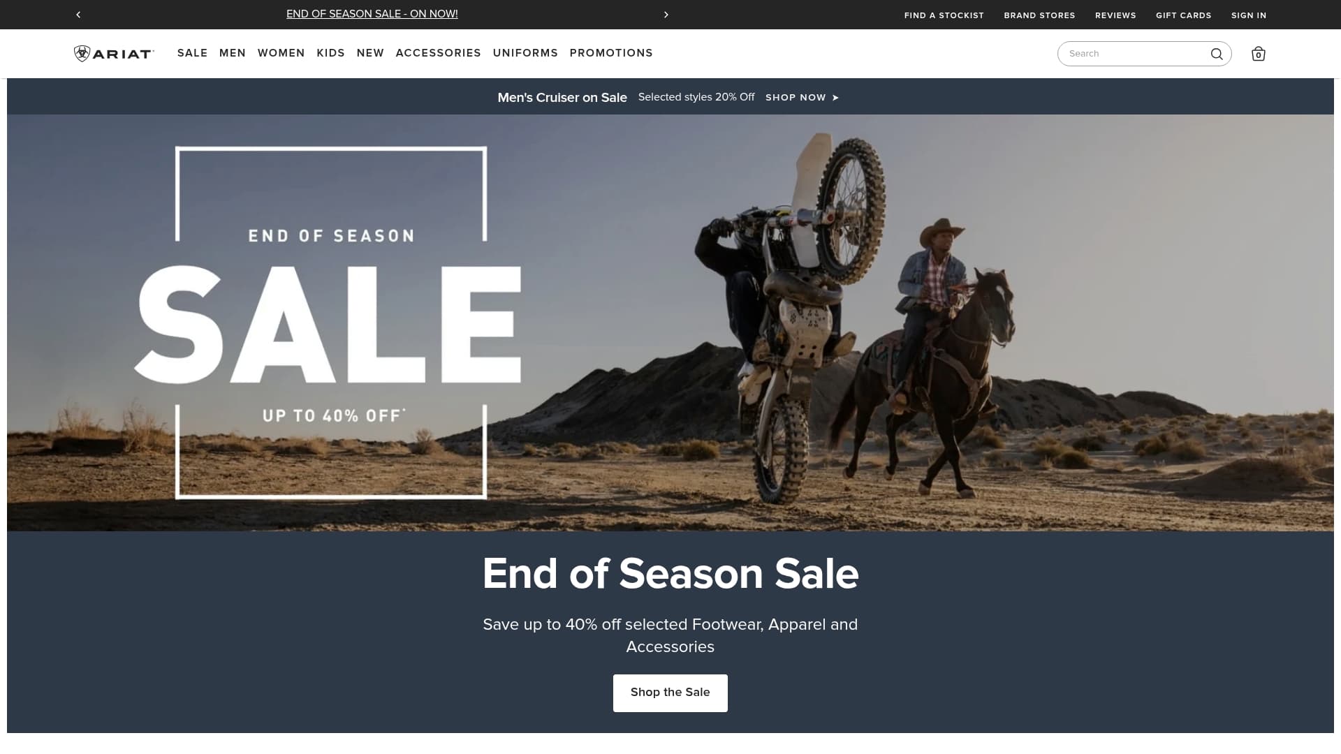 Ariat sponsor landing page advertised on Triple M Rocks Footy NRL