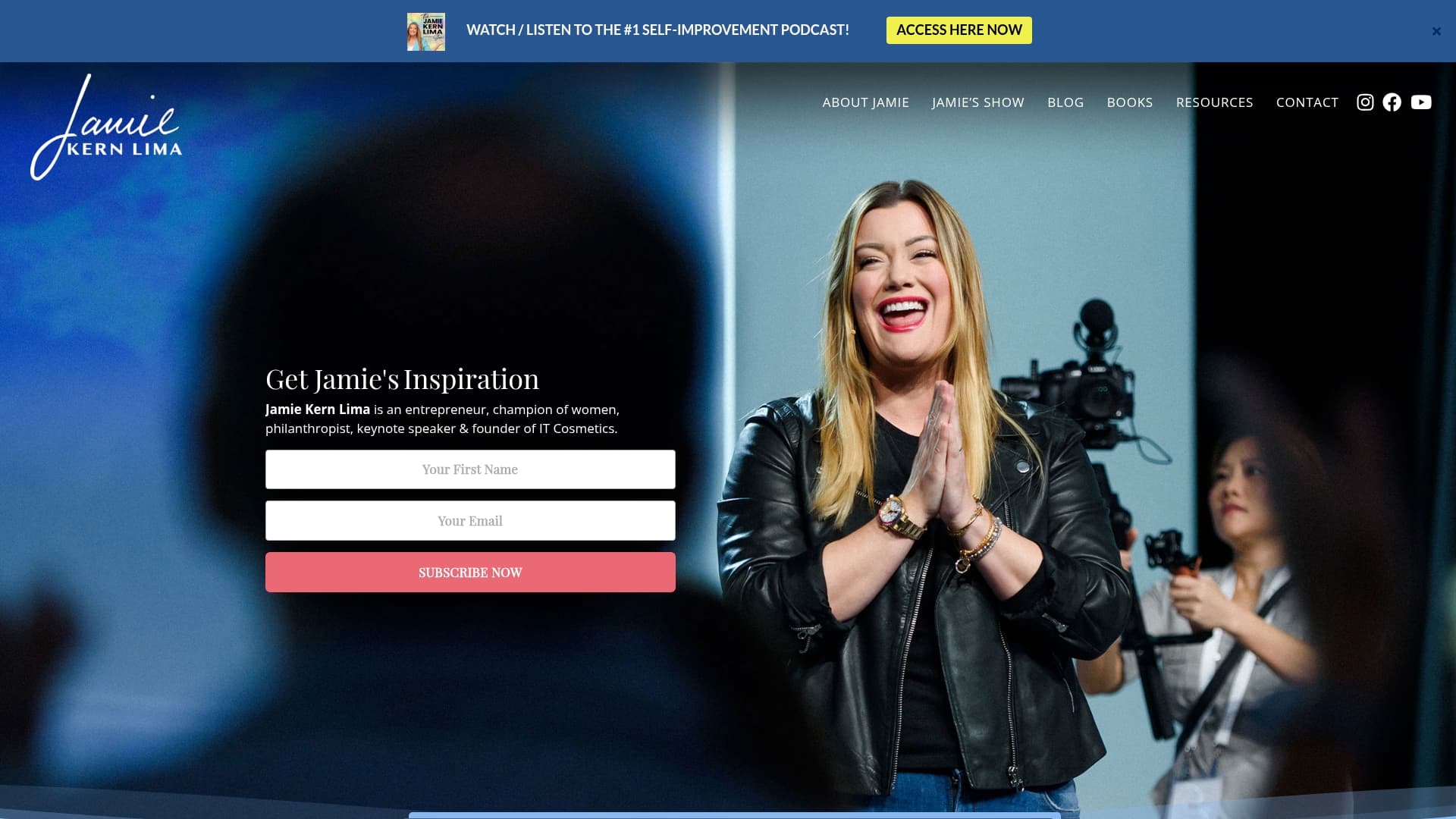 Jamie Kern Lima - One-on-One Newsletter sponsor landing page advertised on The Jamie Kern Lima Show