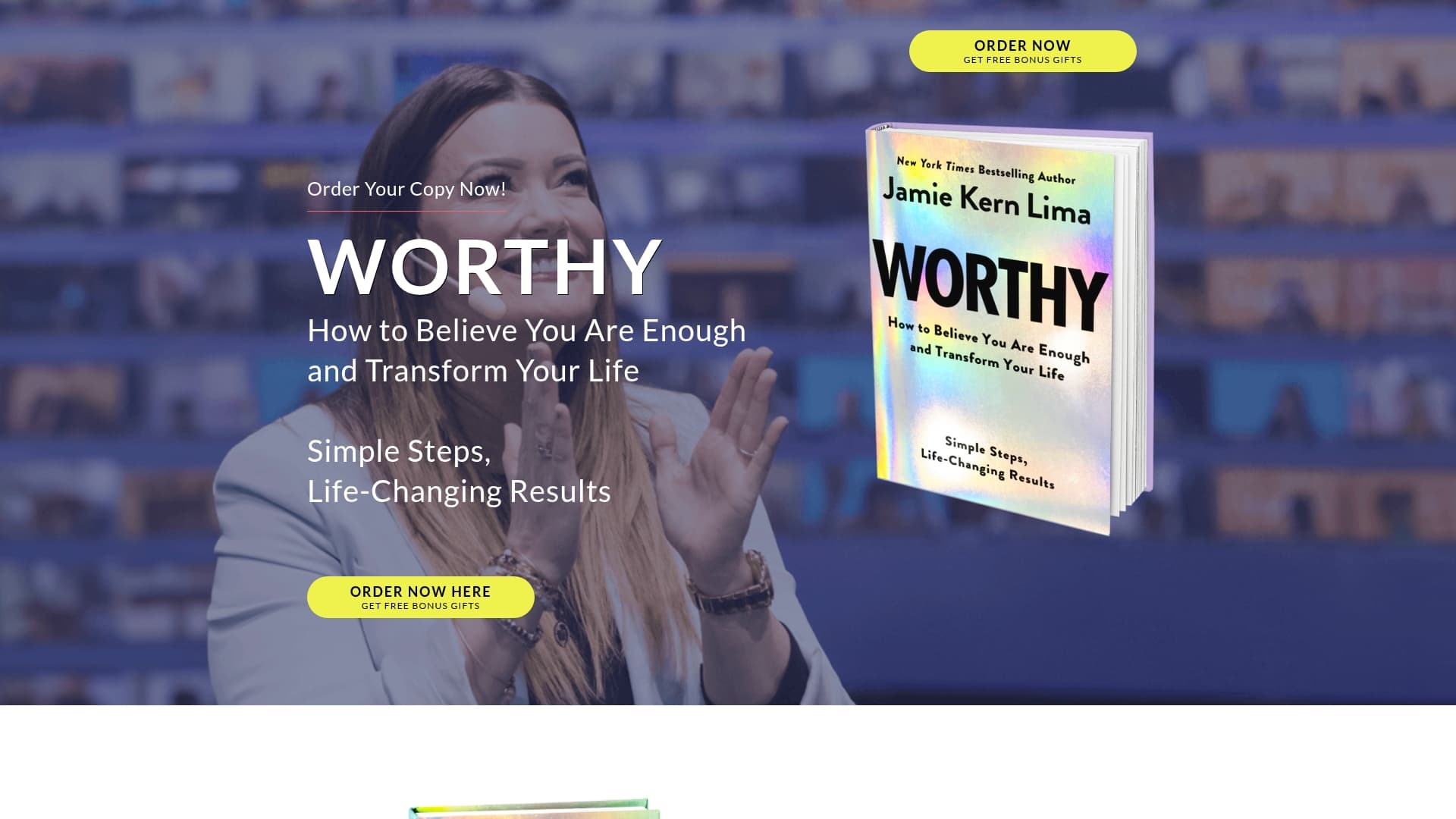Worthy Book sponsor landing page advertised on The Jamie Kern Lima Show