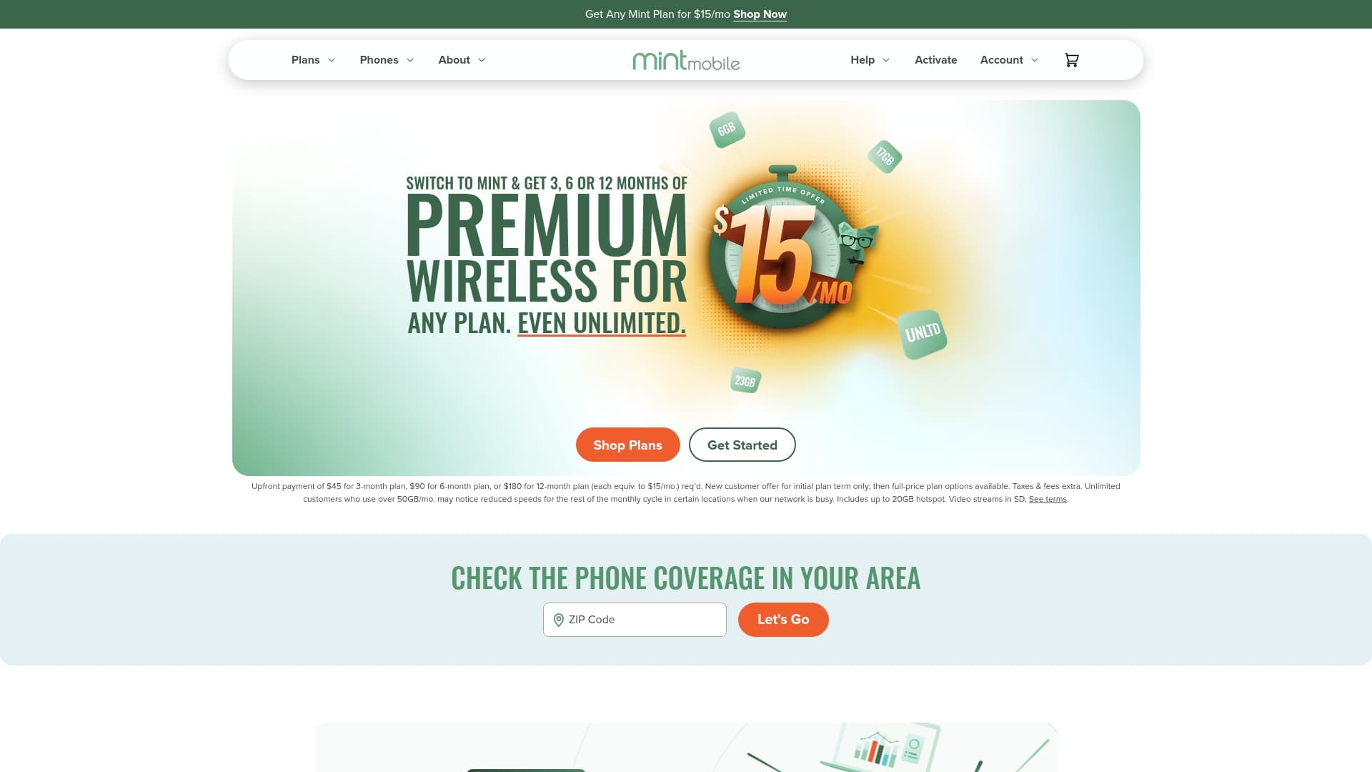 Mint Mobile sponsor landing page advertised on The NoSleep Podcast
