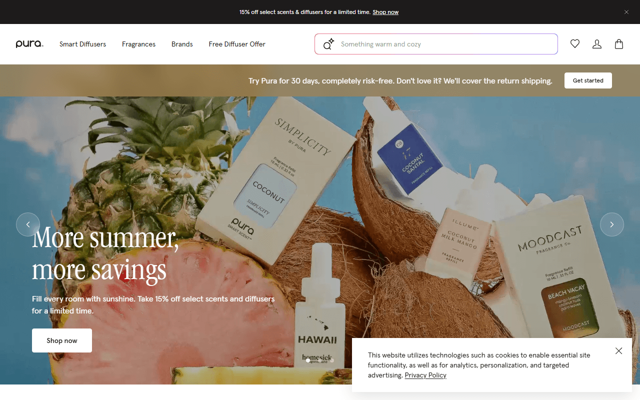 Pura sponsor landing page advertised on Two Judgey Girls
