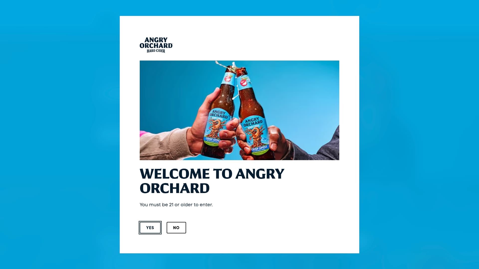 Angry Orchard sponsor landing page advertised on The Rewatchables