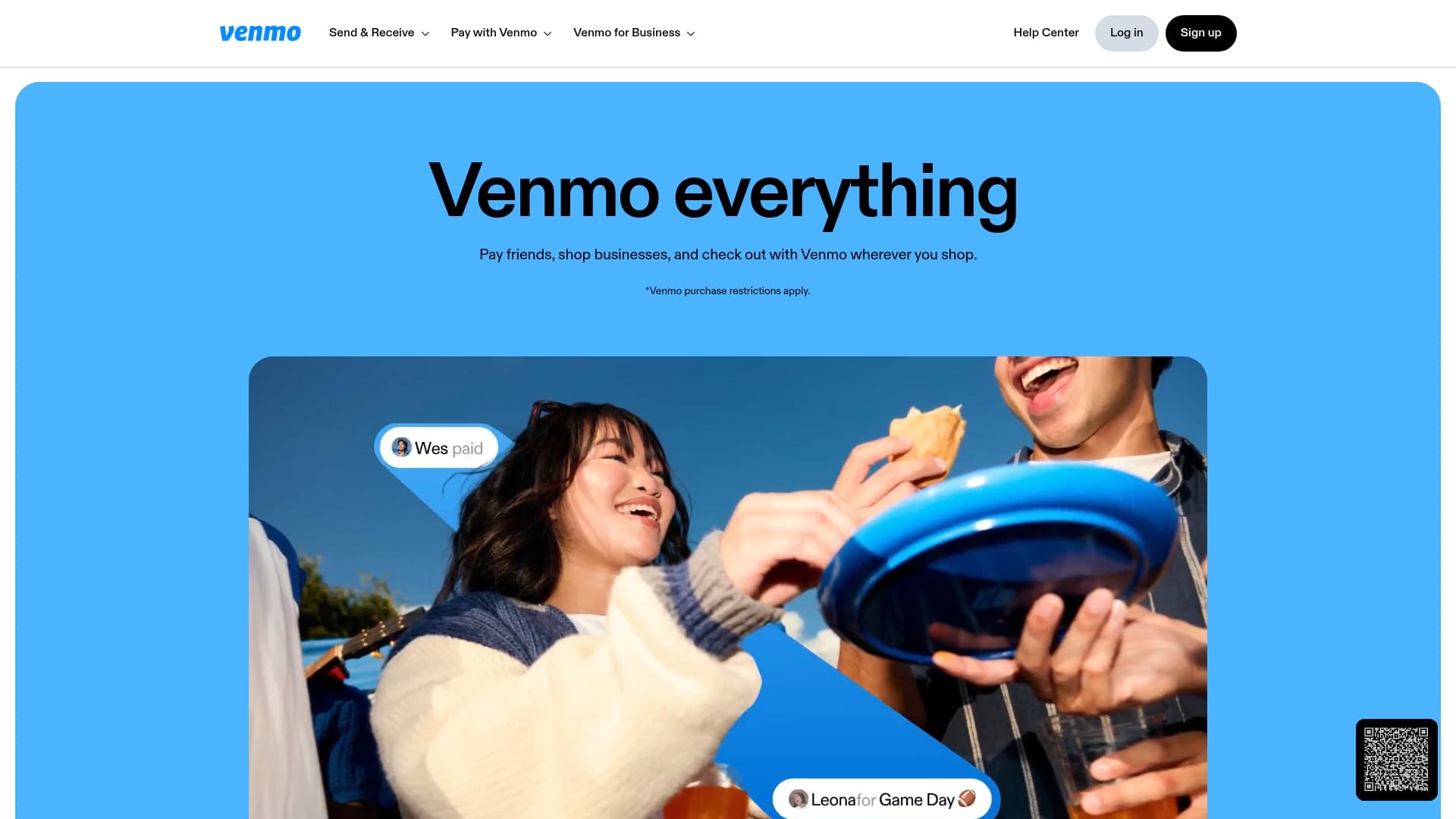 Venmo sponsor landing page advertised on The Rest Is Classified