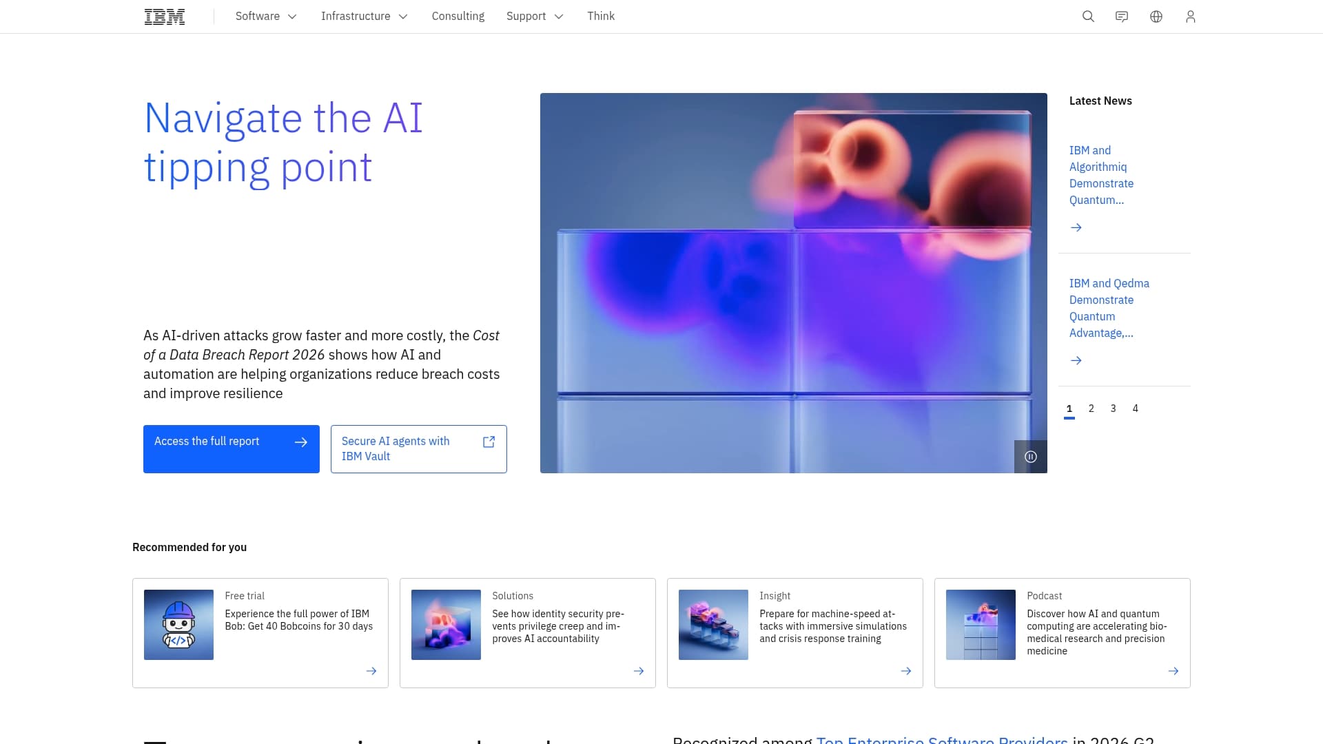 IBM sponsor landing page advertised on Stories of our times