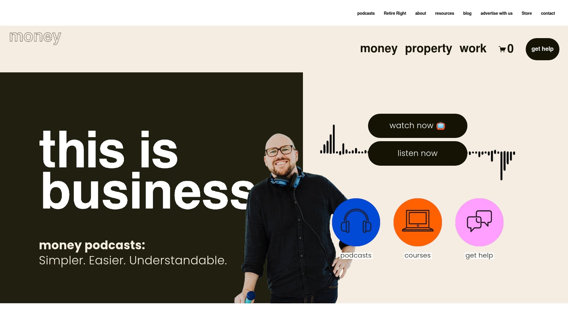 moneypodcast.com.au sponsor landing page advertised on this is money