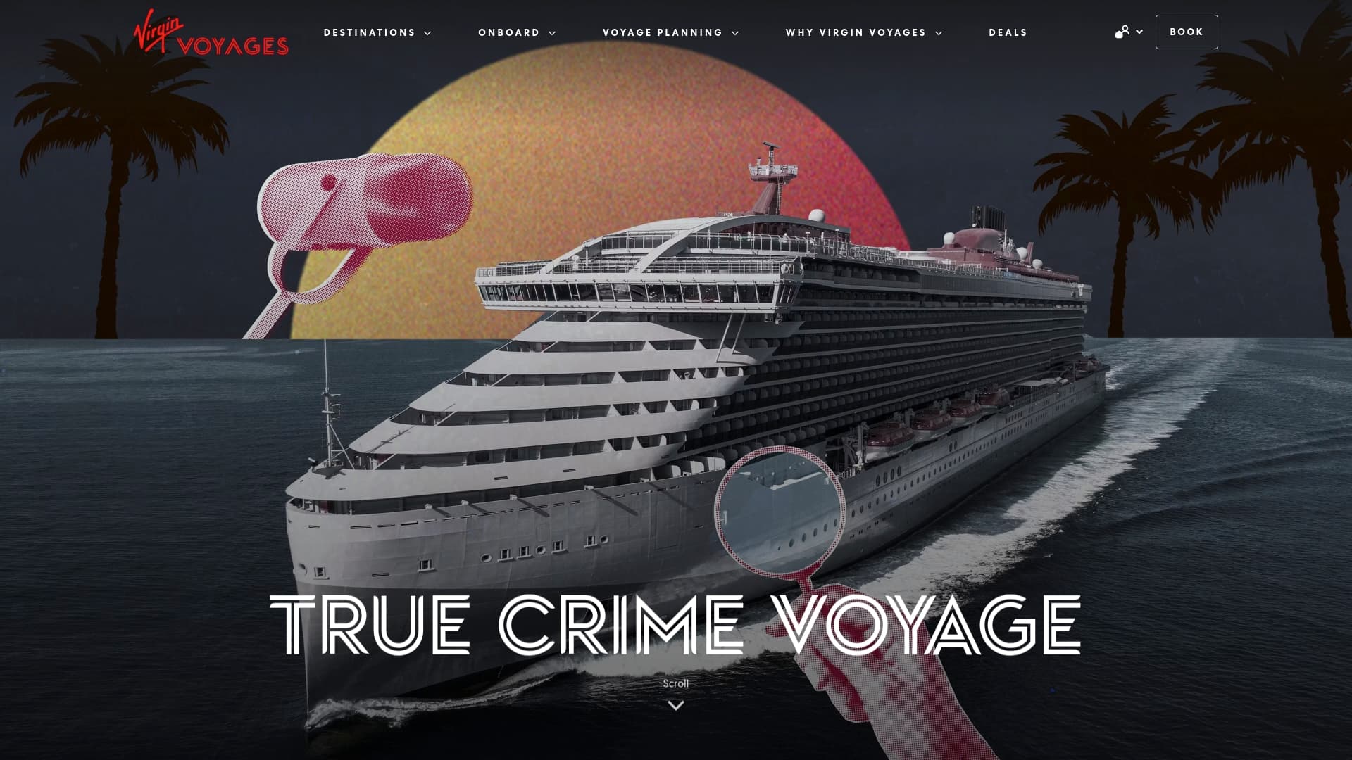 Virgin Voyages sponsor landing page advertised on DISGRACELAND