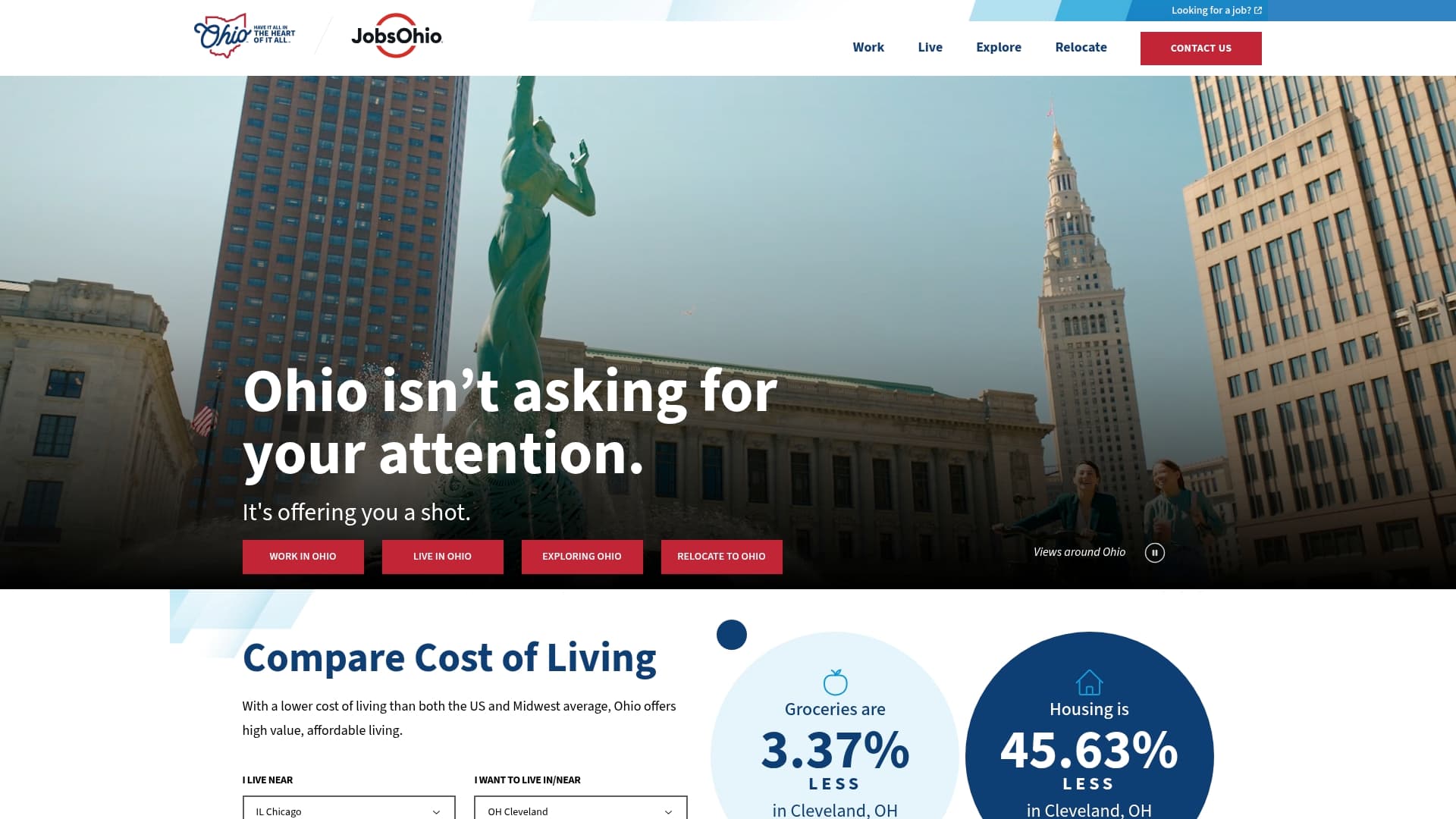Your Move Ohio sponsor landing page advertised on DISGRACELAND