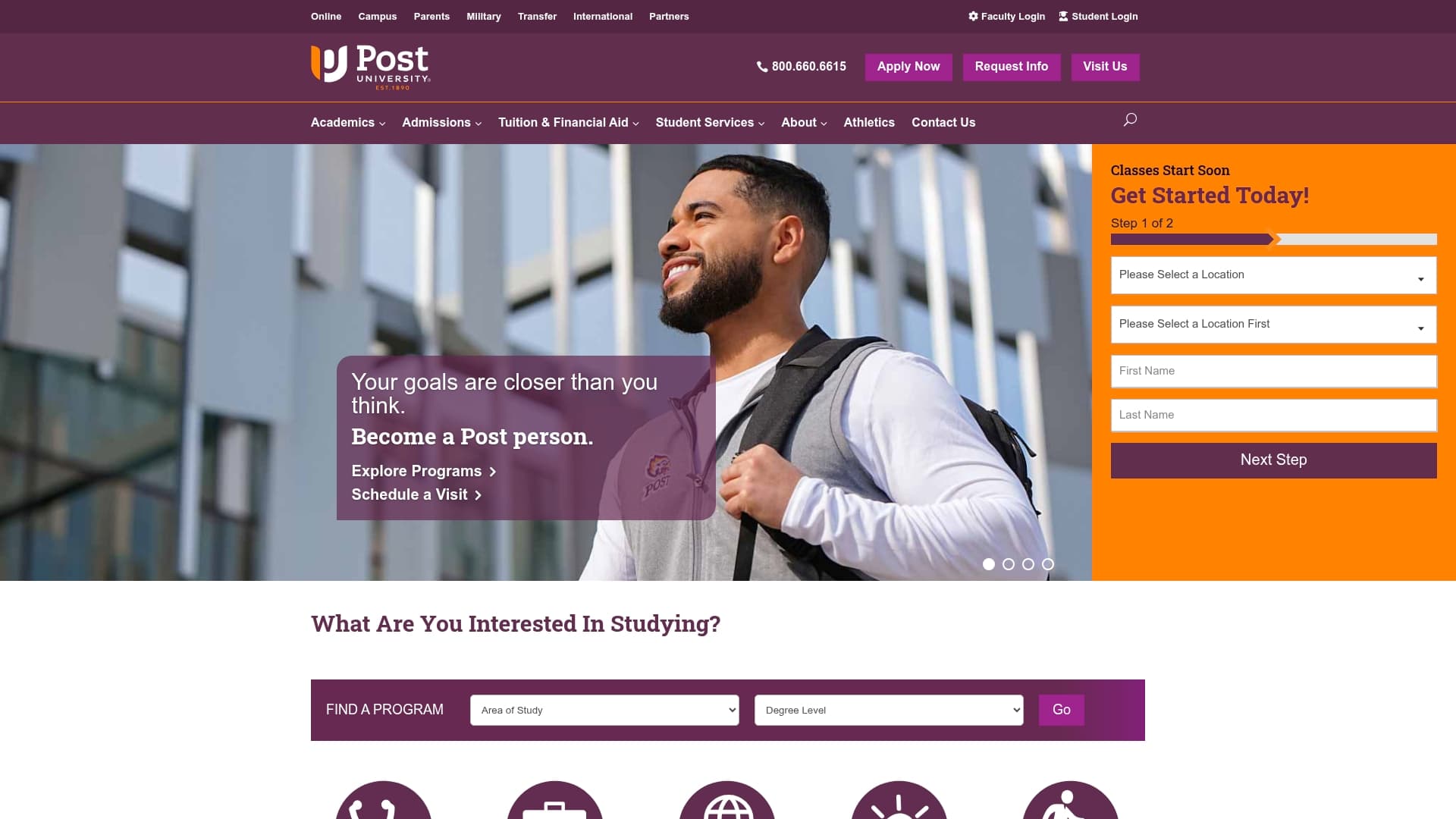 Post University sponsor landing page advertised on Macroaggressions