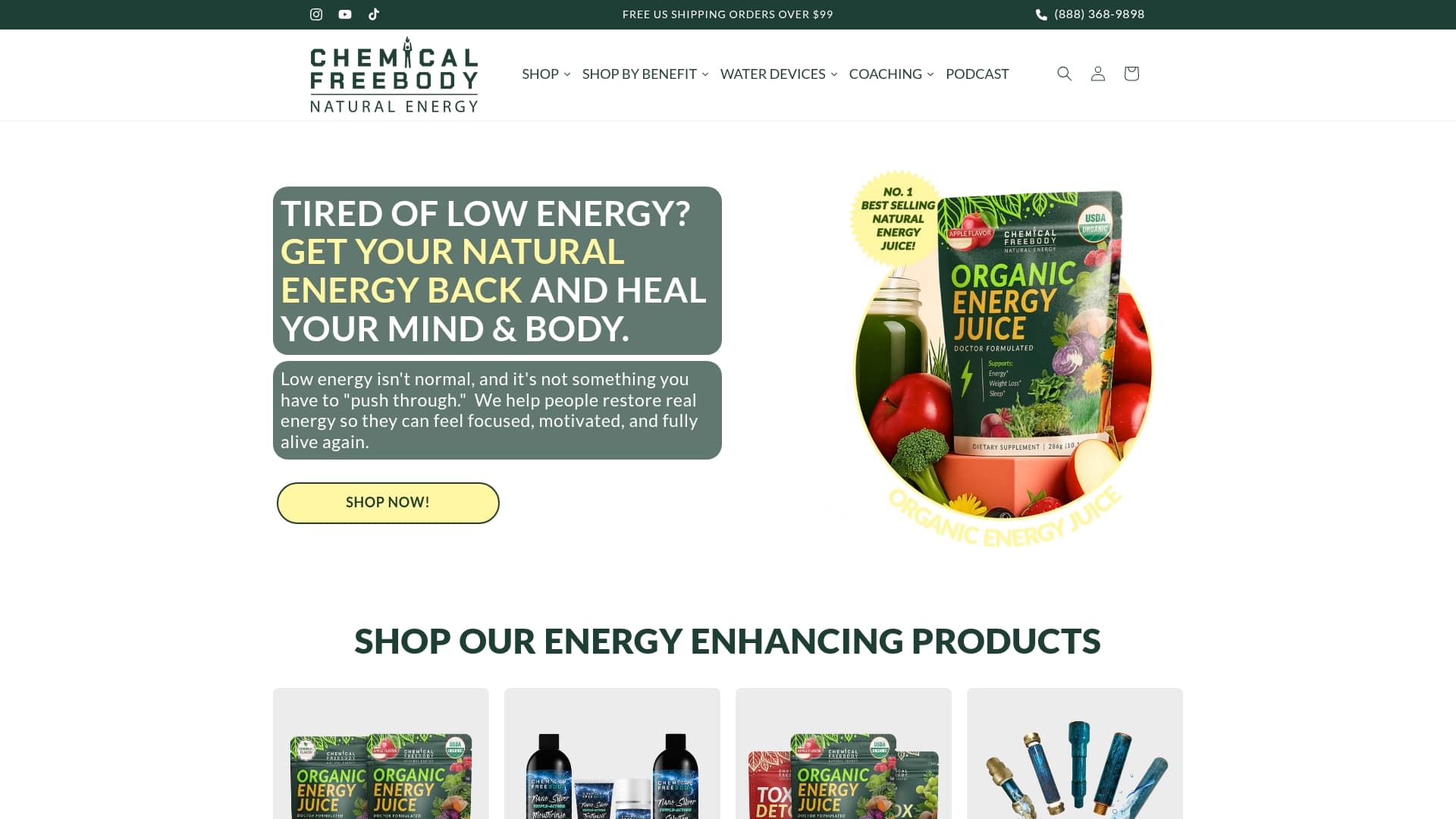 Chemical Free Body sponsor landing page advertised on Macroaggressions